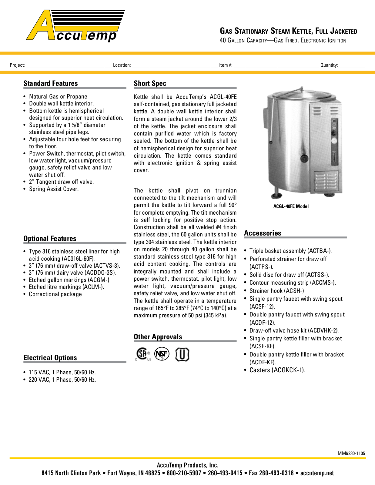 AccuTemp ACGL-40FE User Manual