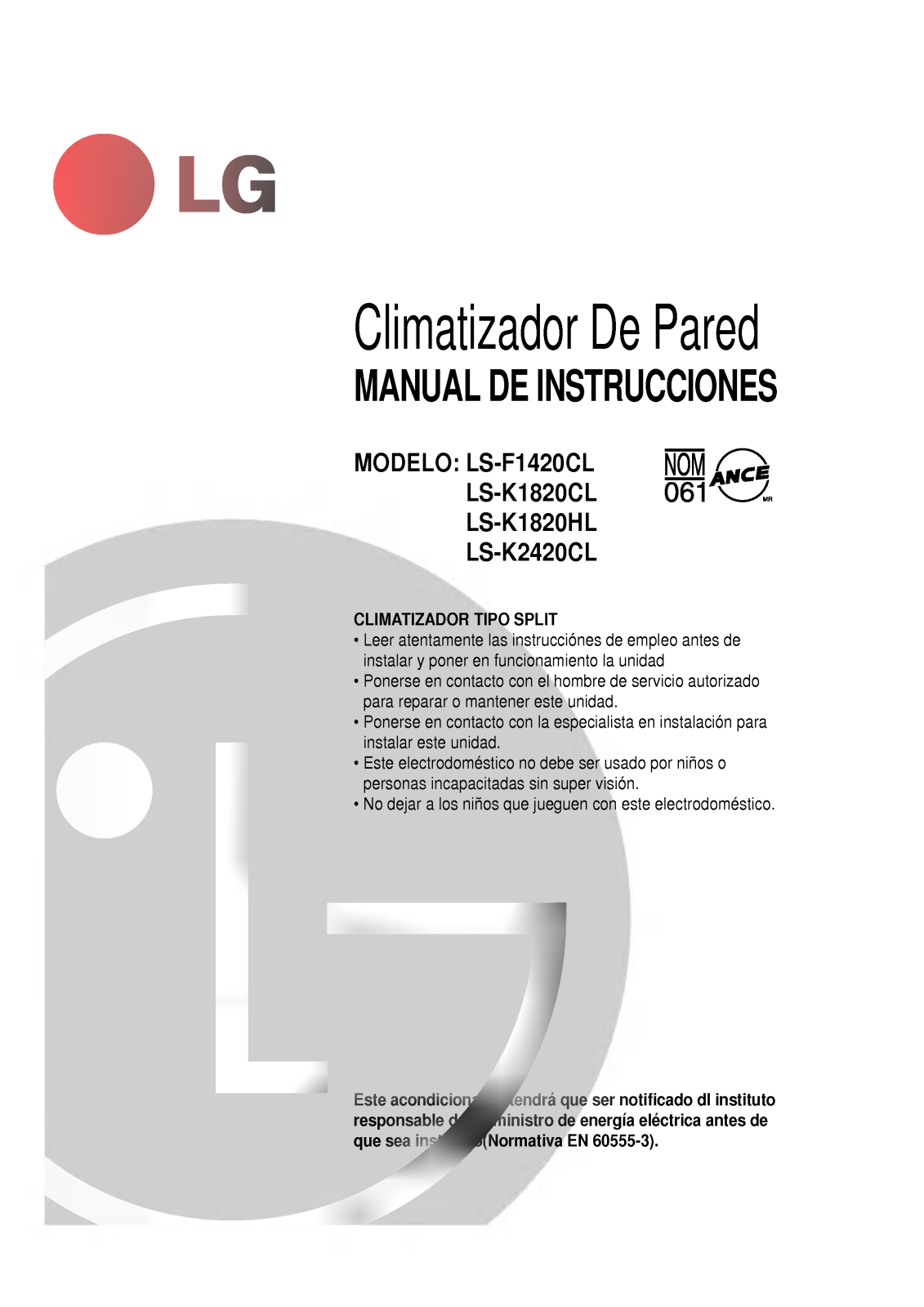 LG LS-F1420CL Owner's Manual