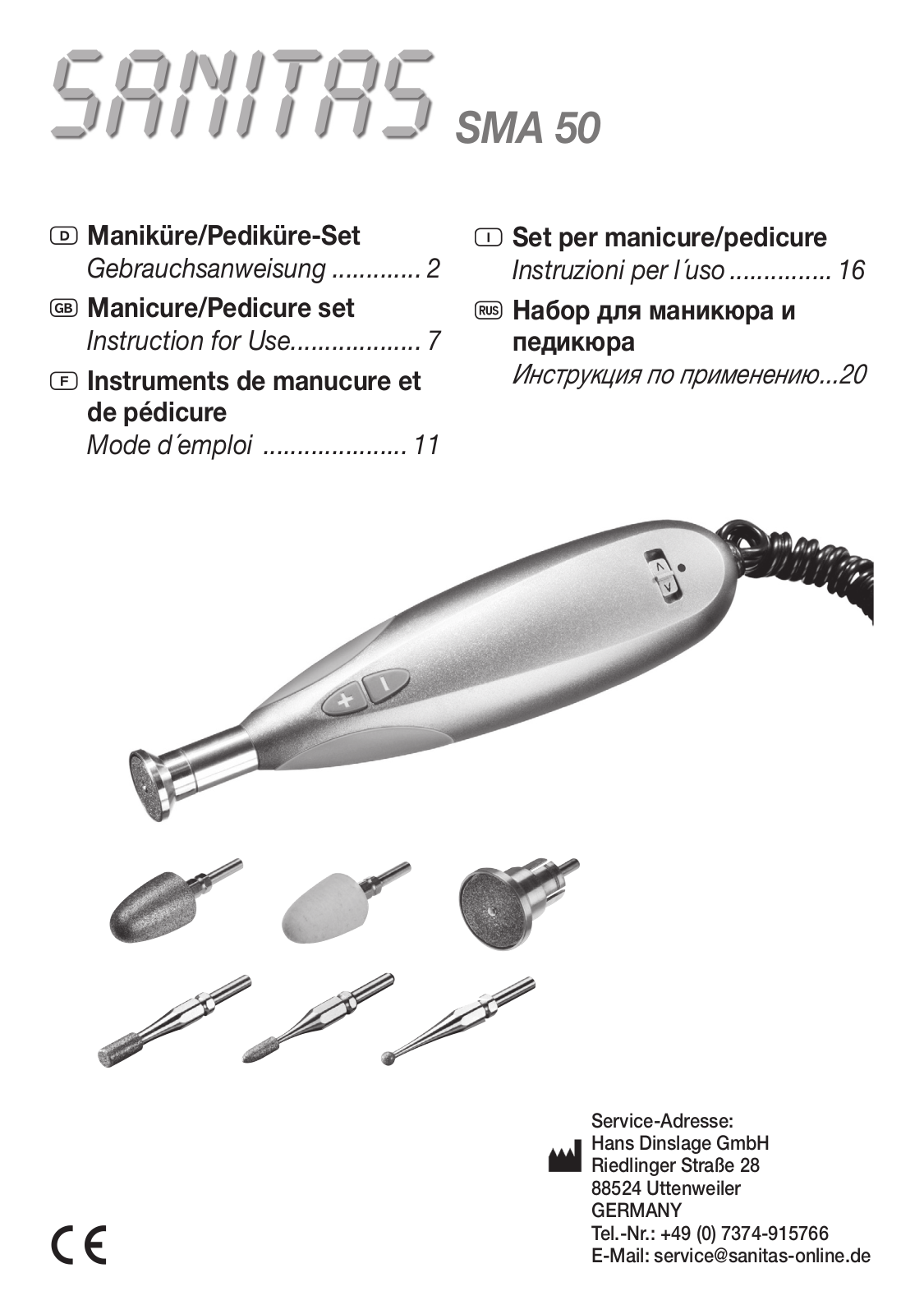 Sanitas SMA 50 User Manual