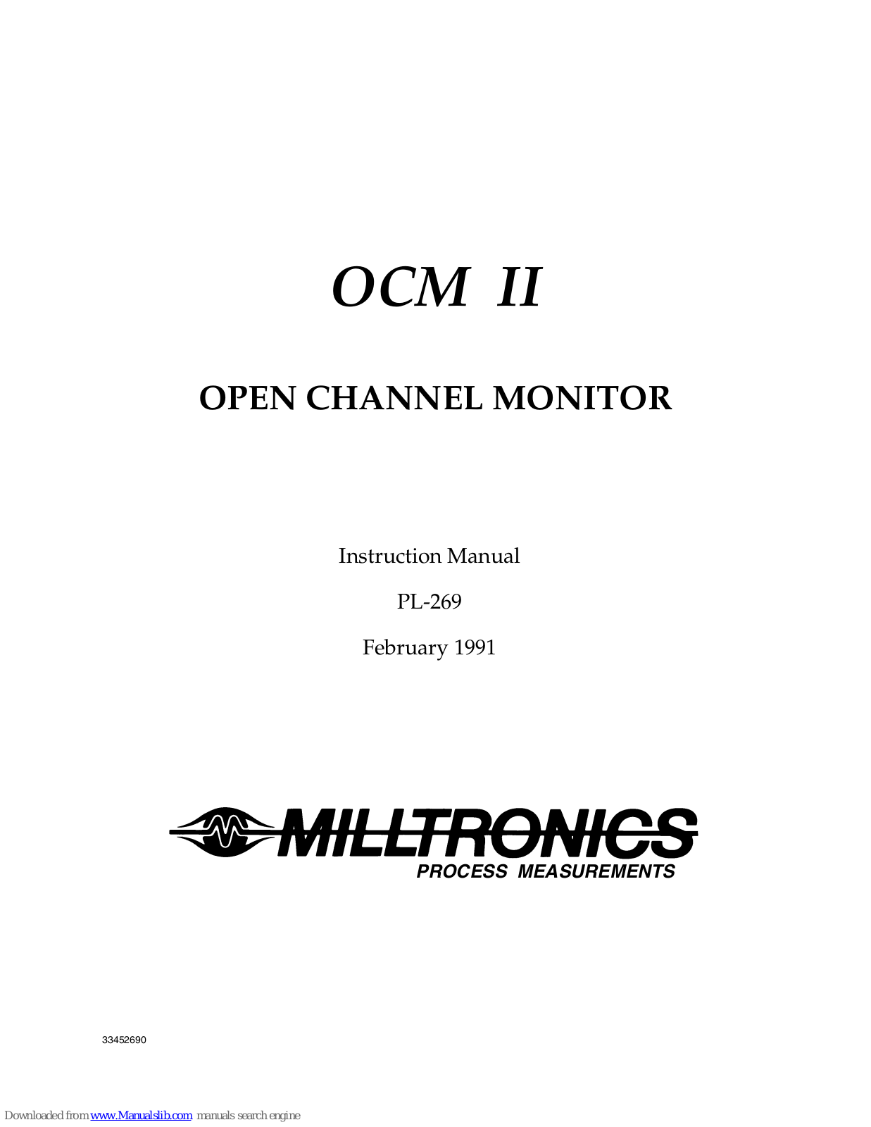 Milltronics PL-269 Instruction Manual