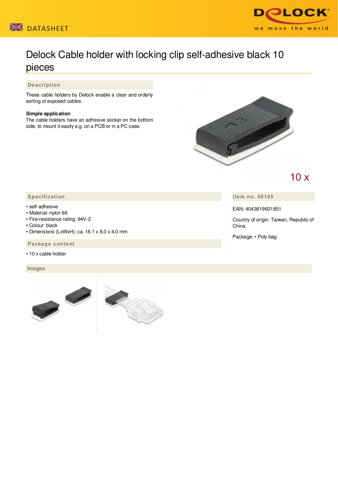 DELOCK 60185 Datasheet - ManualMachine.com