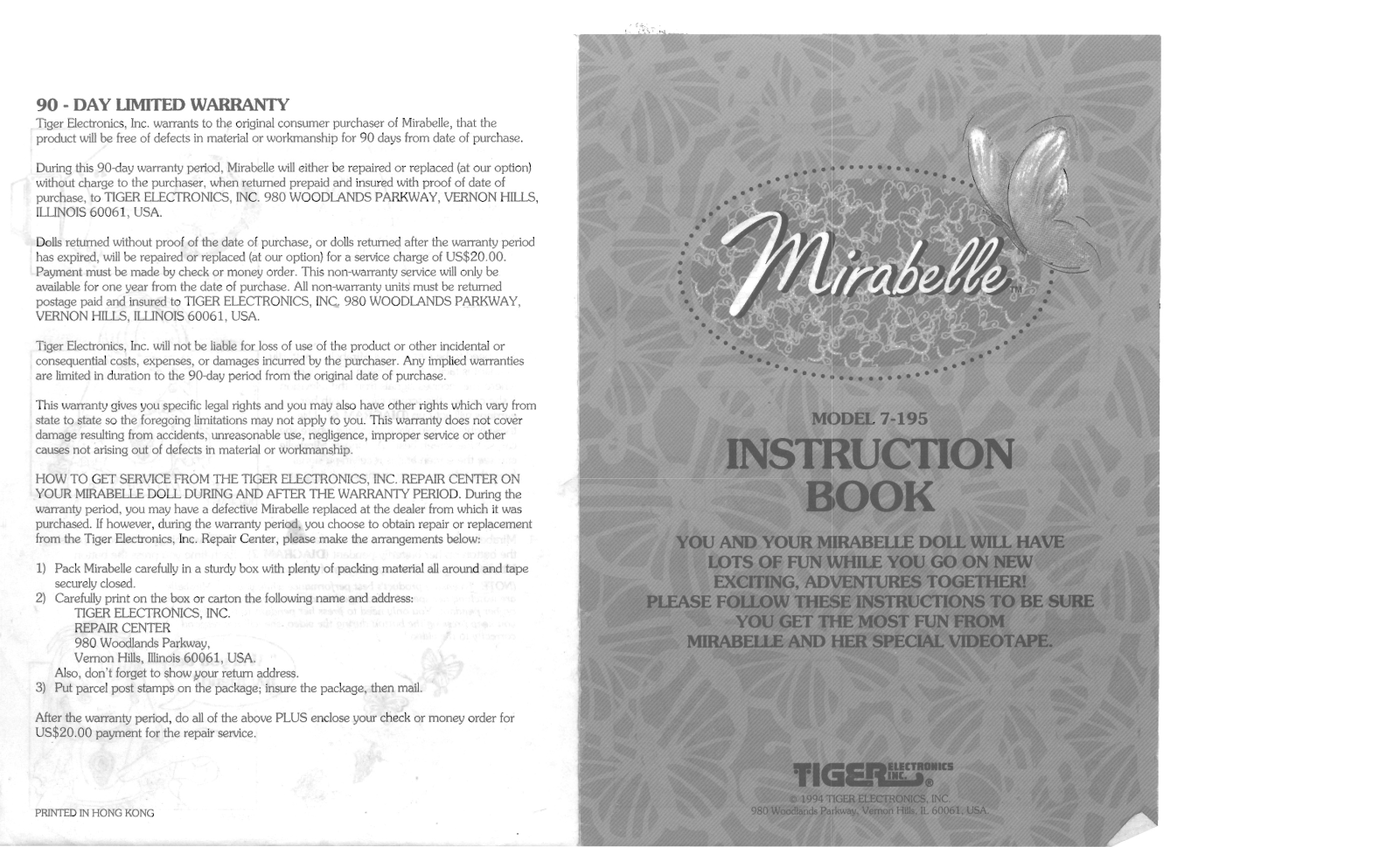 Hasbro MIRABELLE User Manual