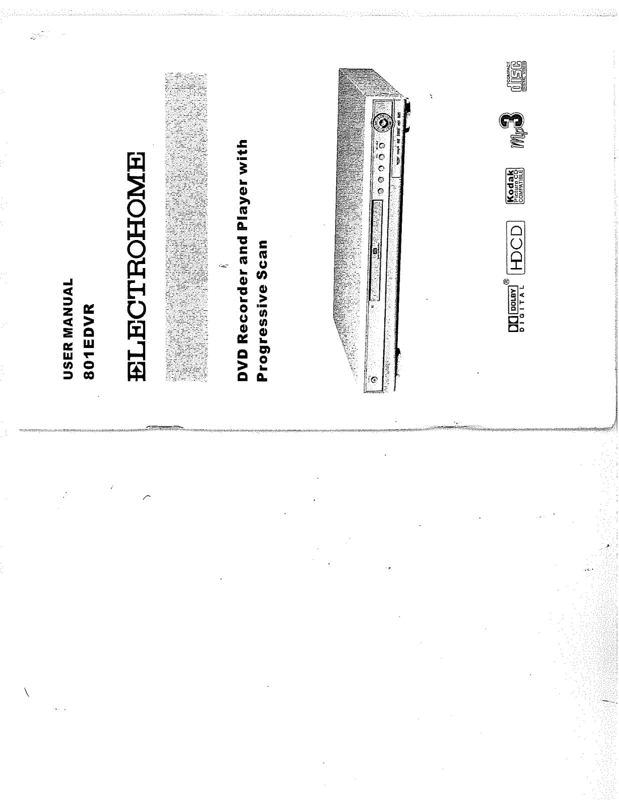 Electrohome 801EDVR User Manual