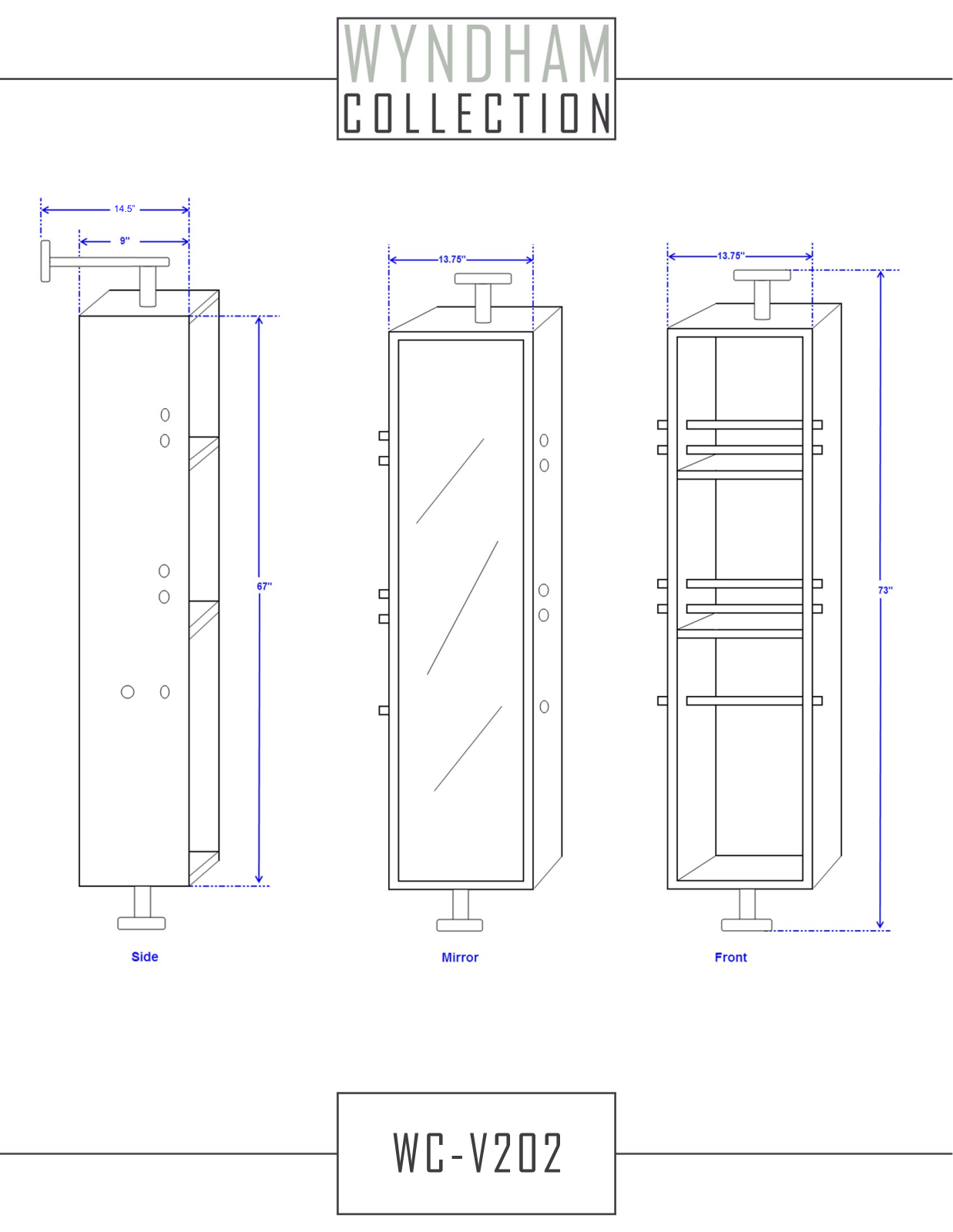 Wyndham Collection WCV202GO Specifications