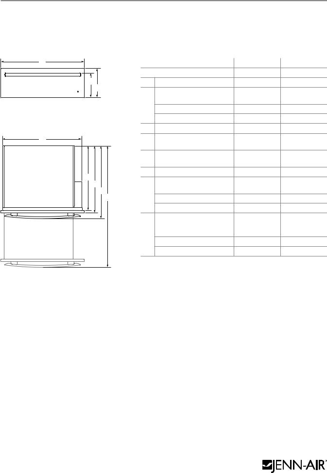 Jenn-Air JWD3030E, JWD3027E Specification Sheet