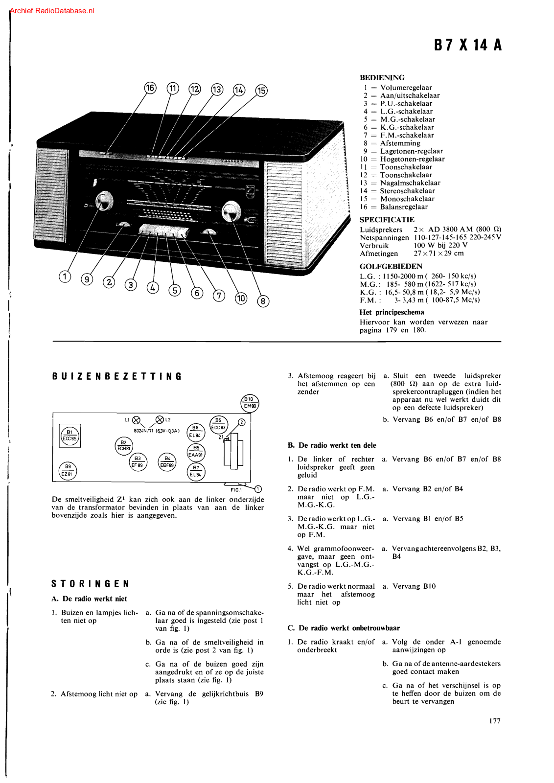 Philips B-7-X-14-A Service Manual