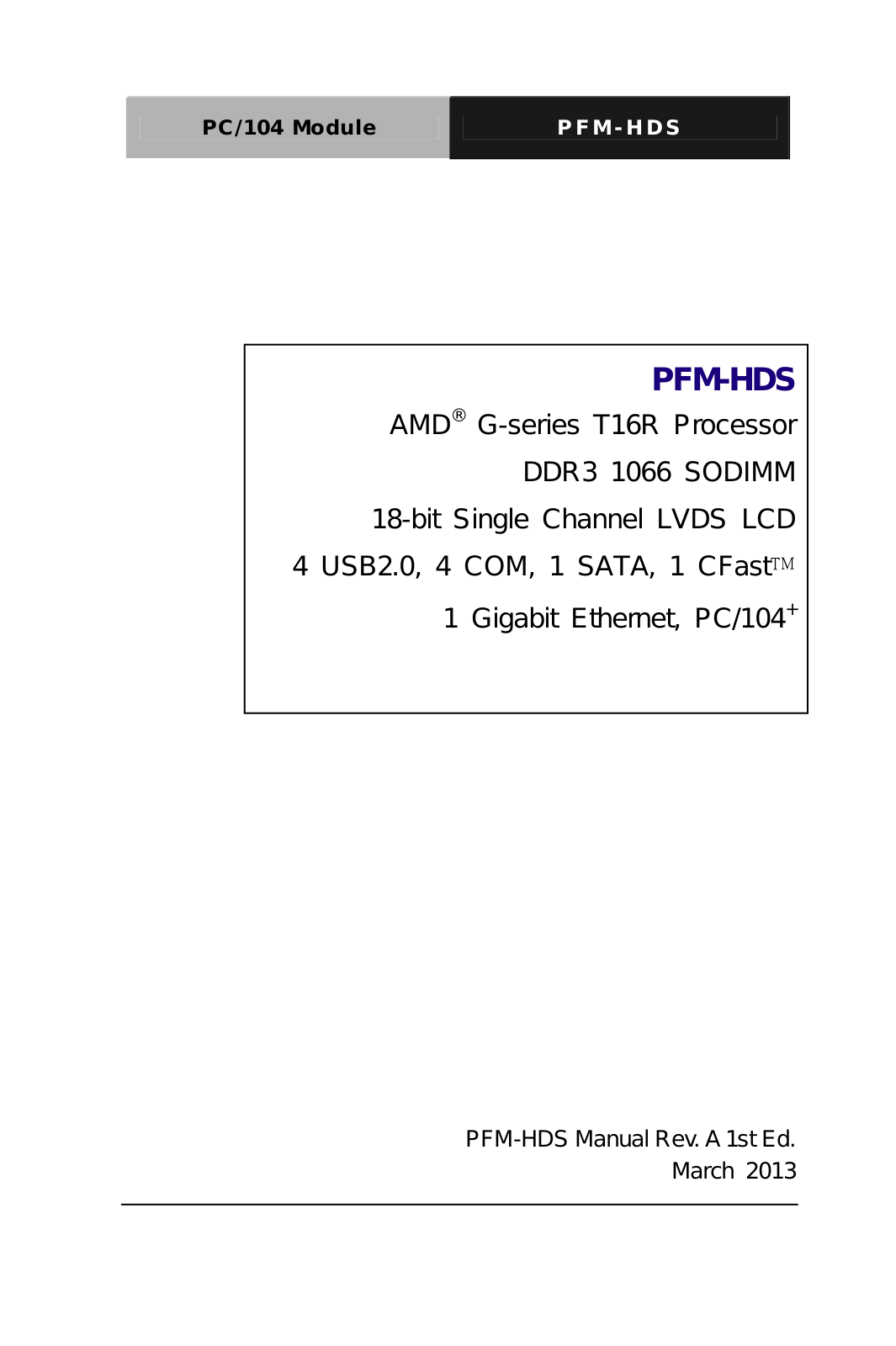 AAEON PFM-HDS User Manual