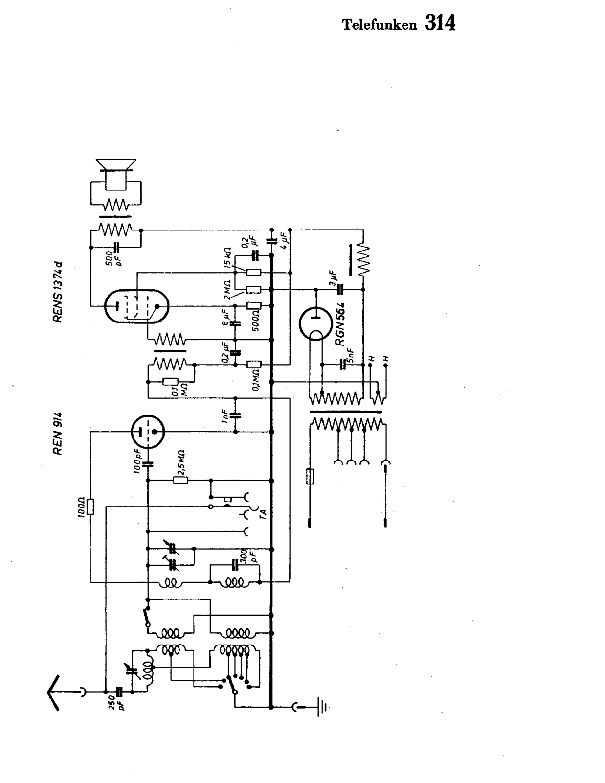 Telefunken 314 Cirquit Diagram