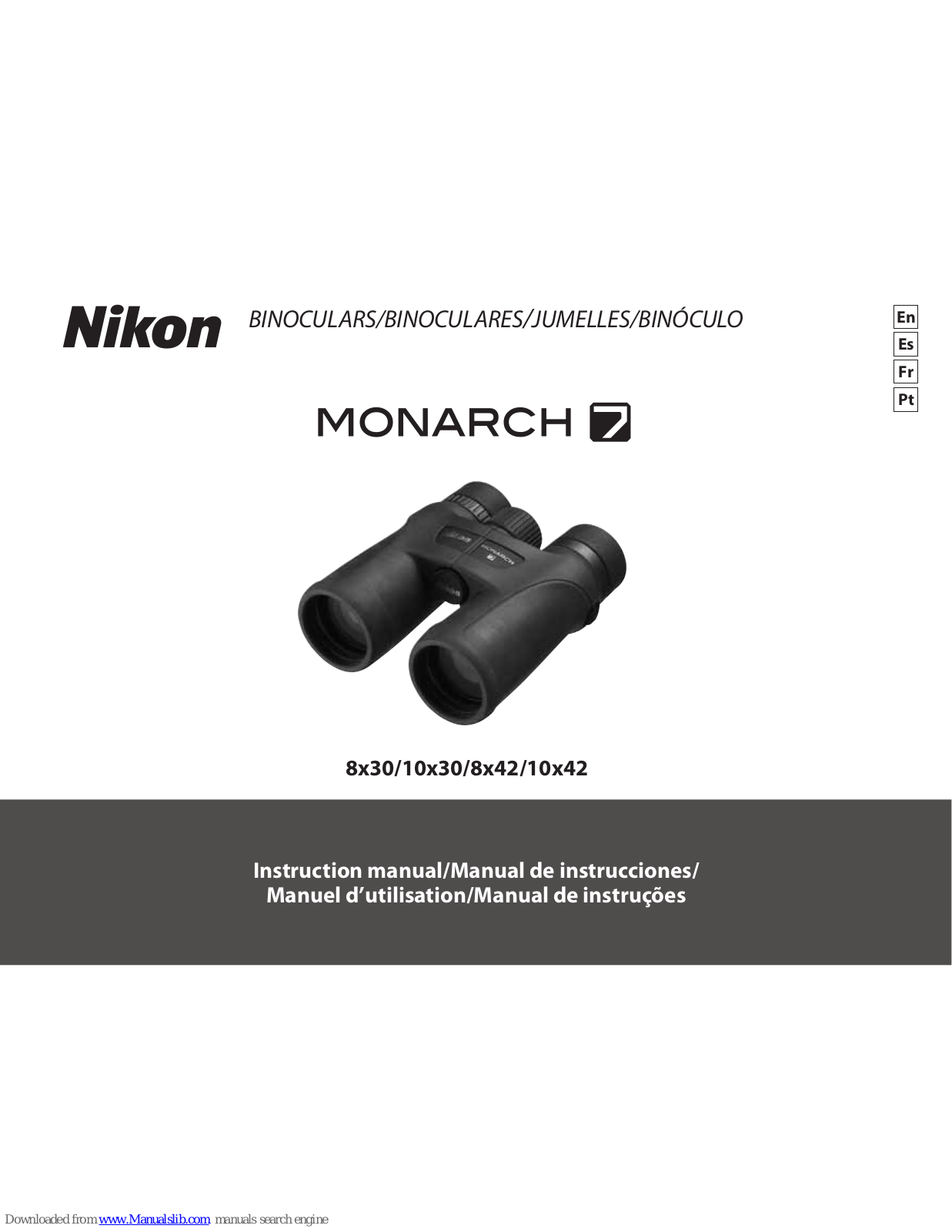 Nikon Monarch 7 8x30, Monarch 7 10x30, Monarch 7 8x42, Monarch 7 10x42 Instruction Manual - ManualMachine.com