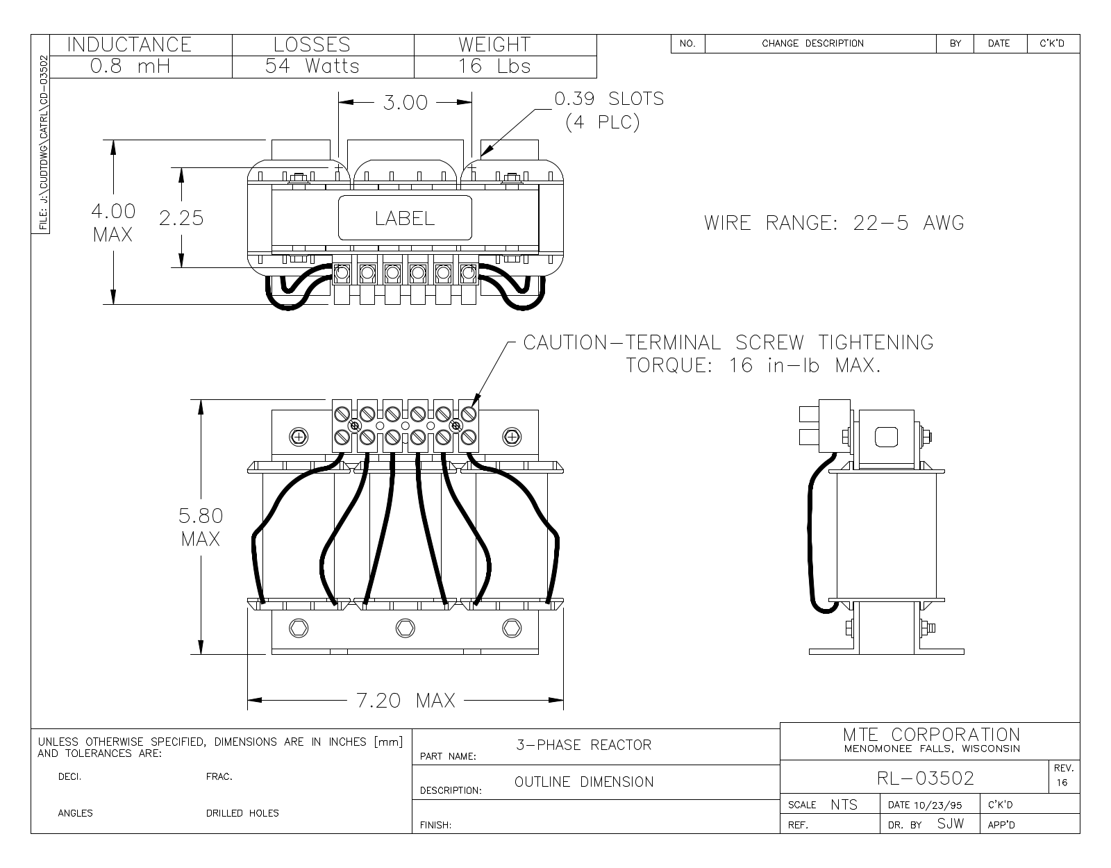 MTE RL-03502 CAD Drawings