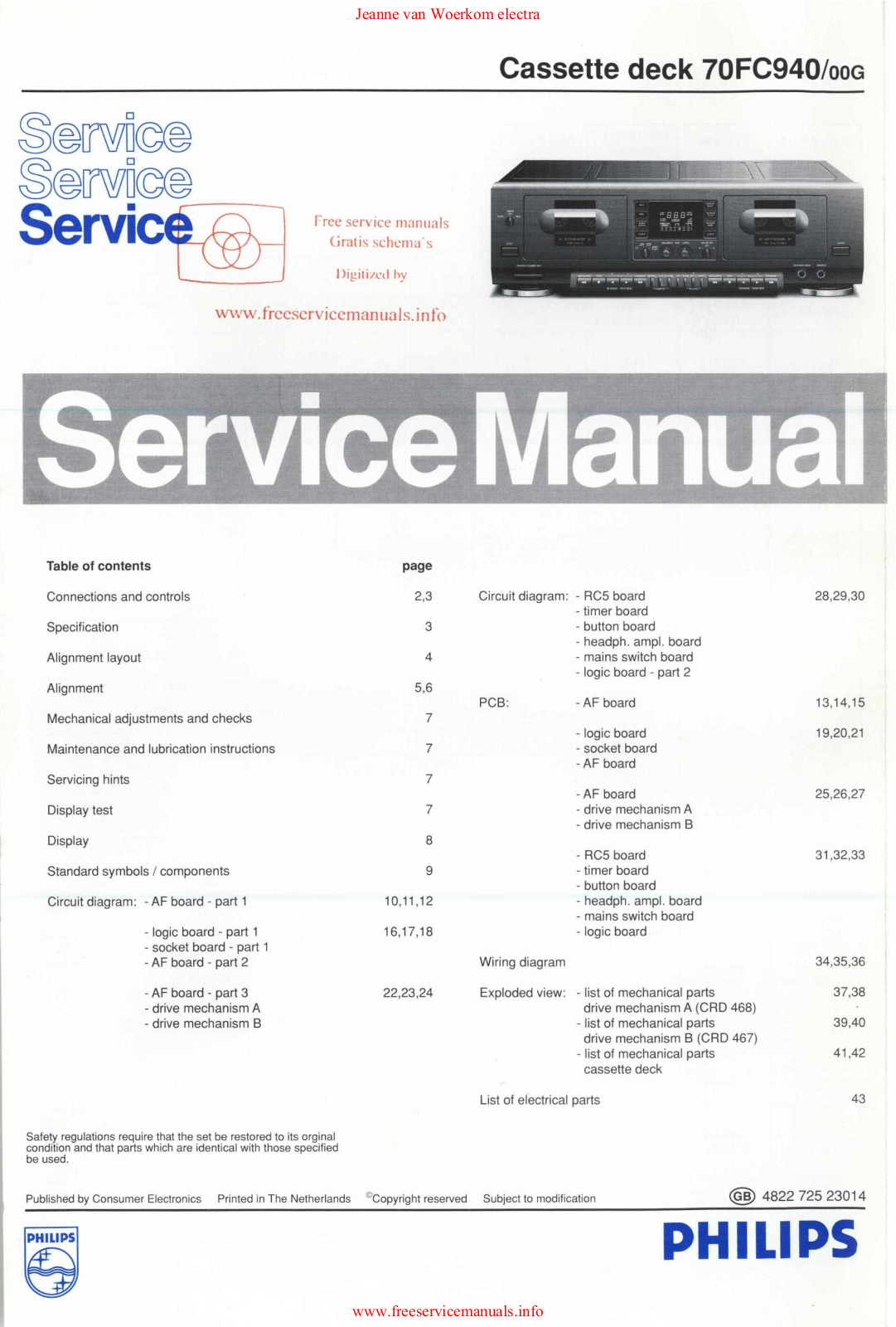 Philips 70FC940 Service Manual