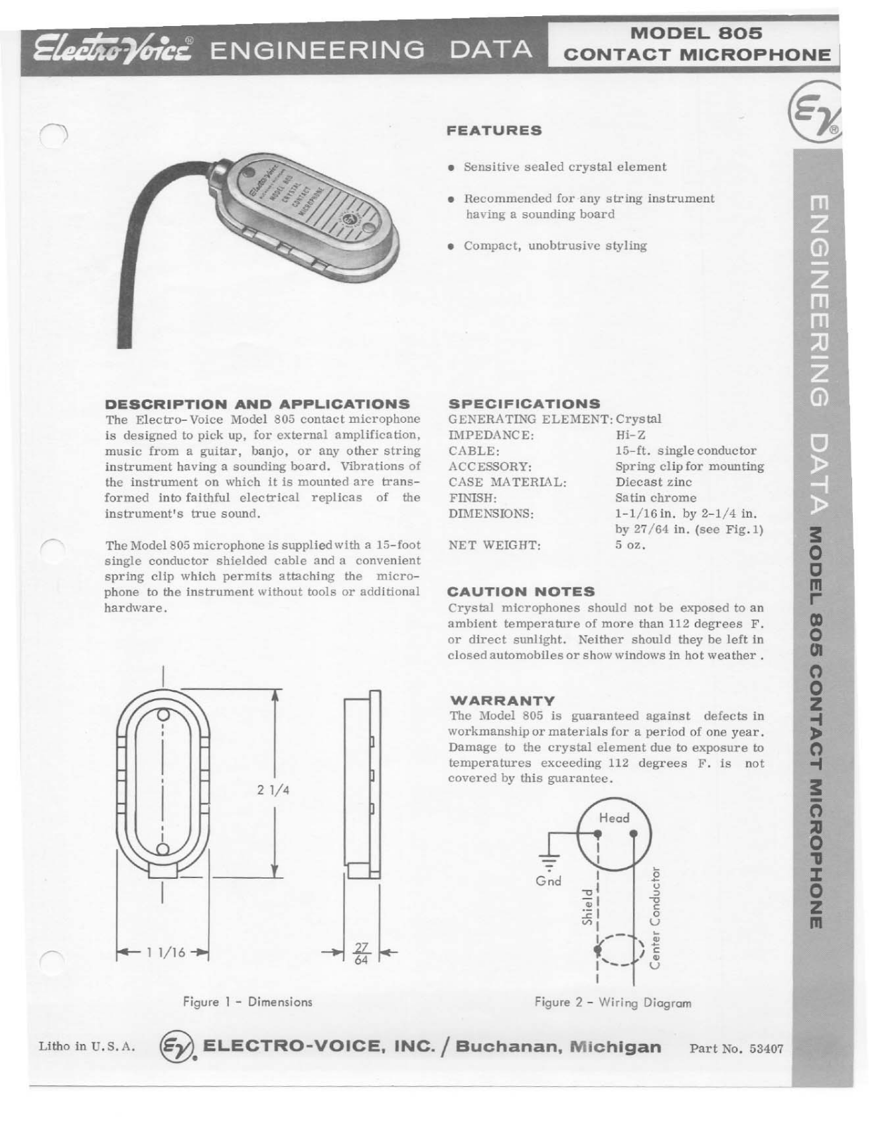 Electro-voice 805 DATASHEET