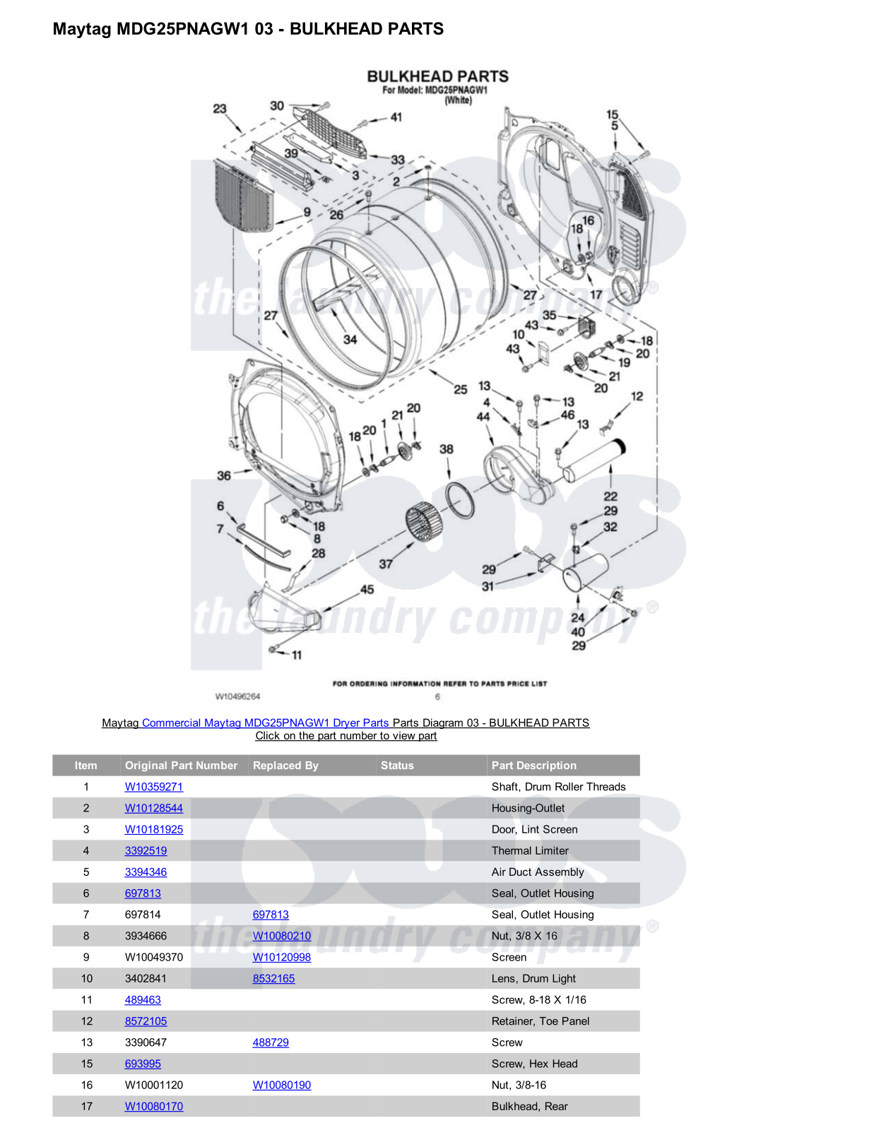 Maytag MDG25PNAGW1 Parts Diagram