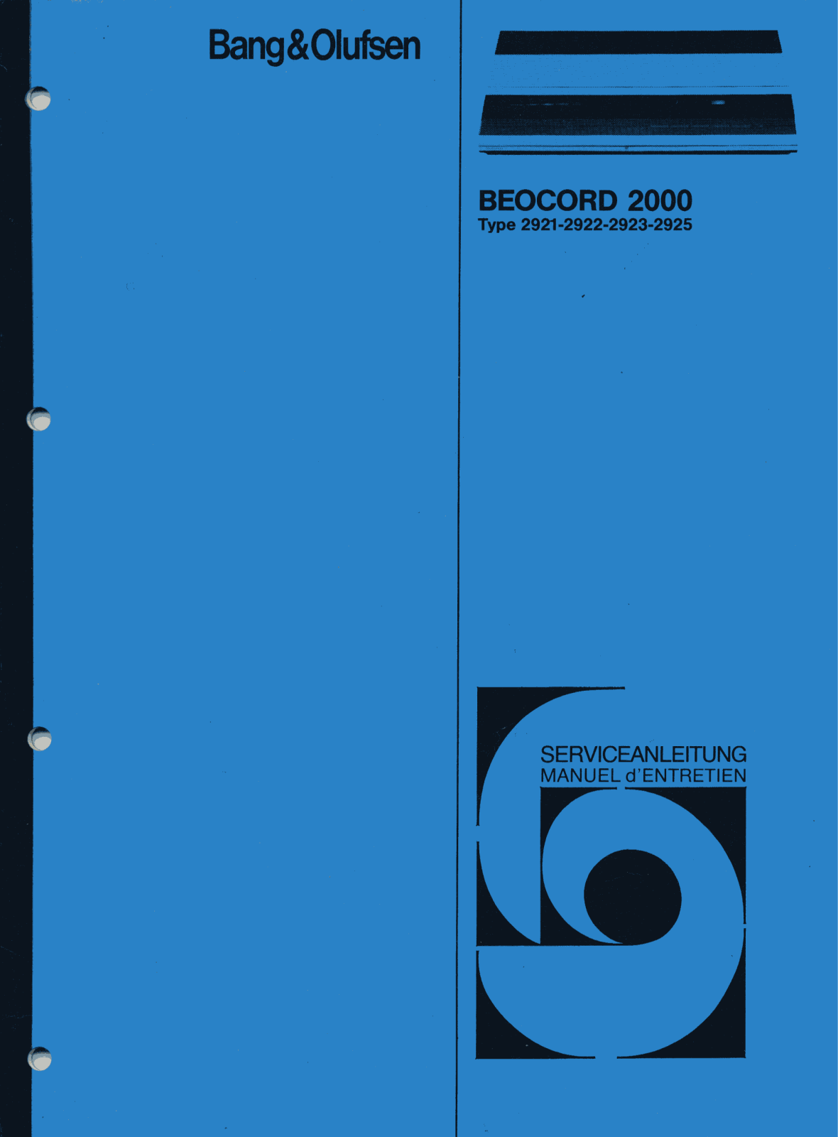 Bang Olufsen Beocord 2000 Service Manual