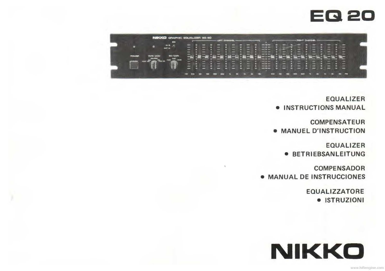 Nikko EQ-20 Owners Manual