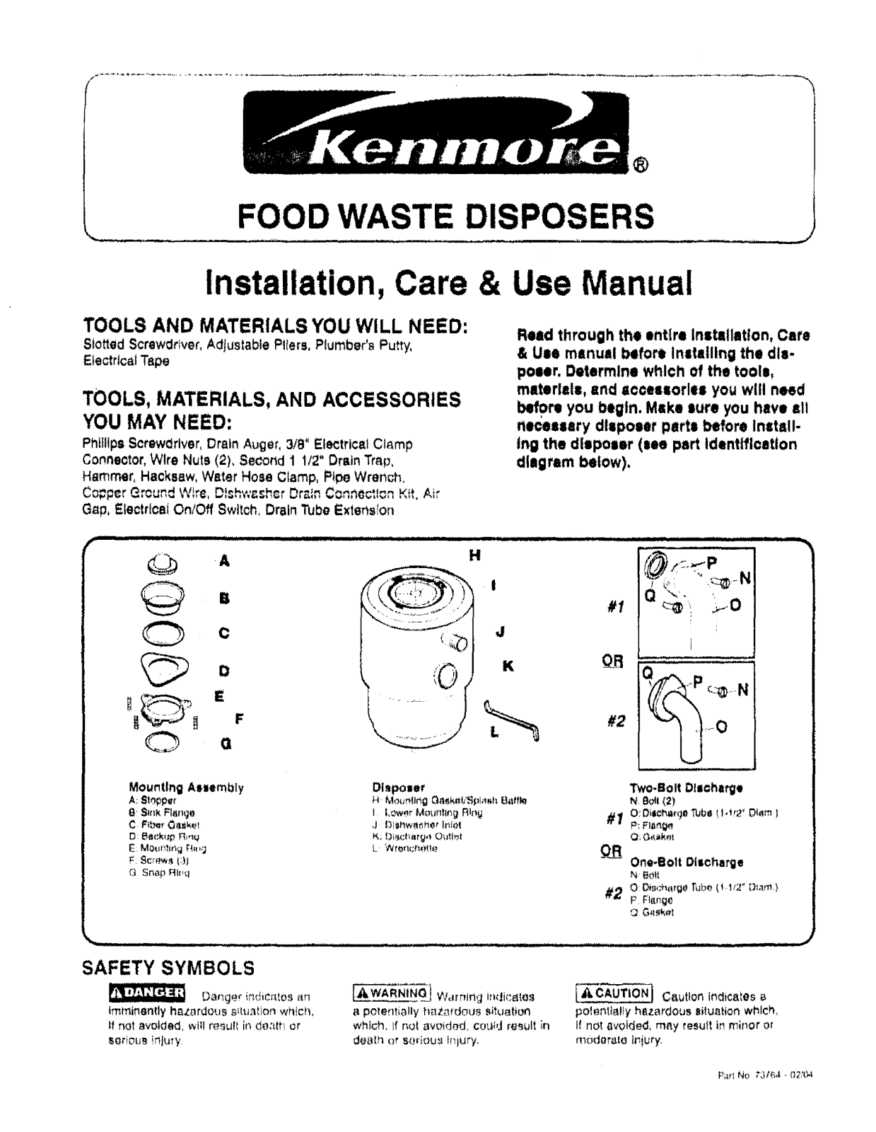 Kenmore 175605722, 175605721, 17560572 Owner’s Manual