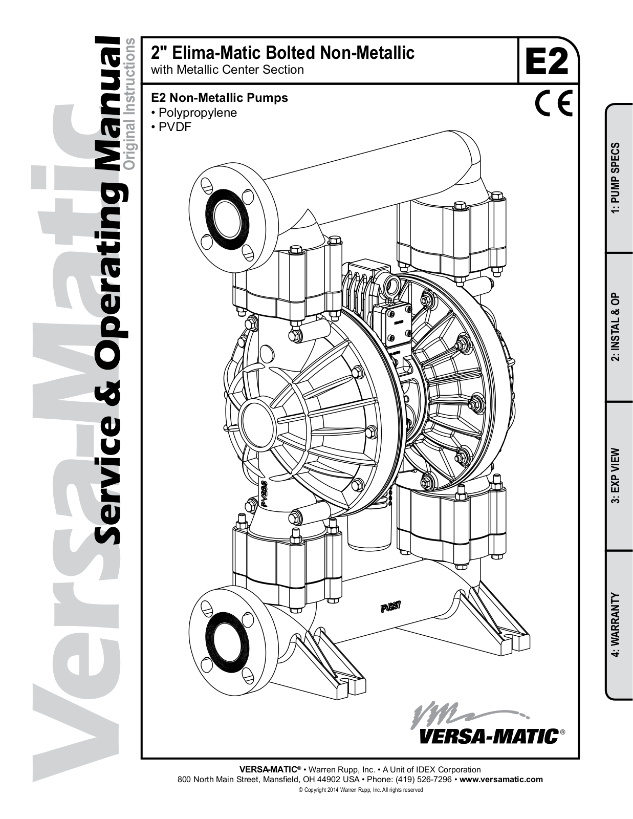 Versa-Matic 2 Elima-Matic Bolted Non-Metallic User Manual