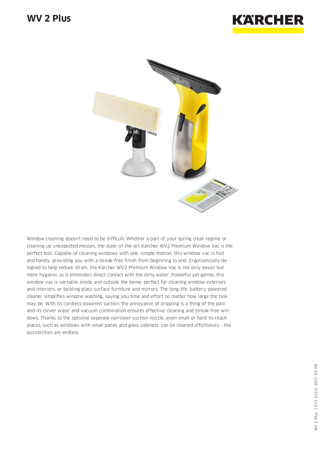 Karcher 1.633-312.0 Specifications Sheet