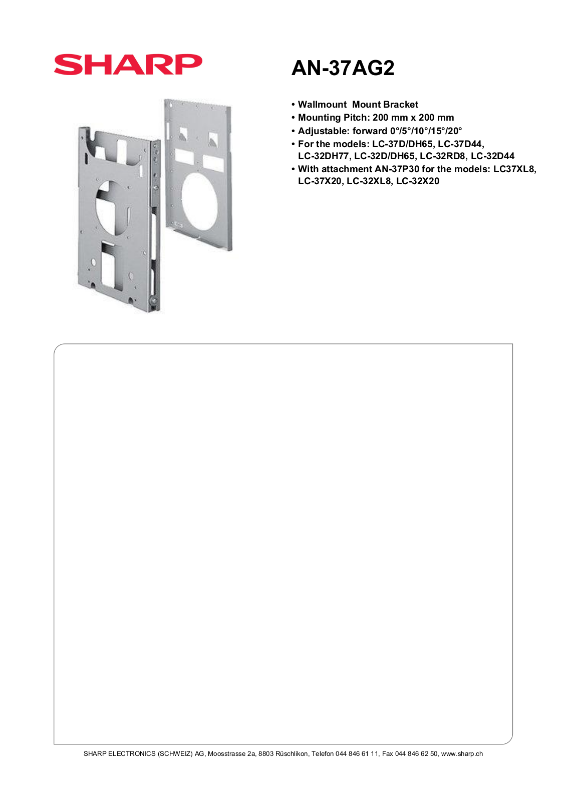 Sharp AN-37AG2 User Manual