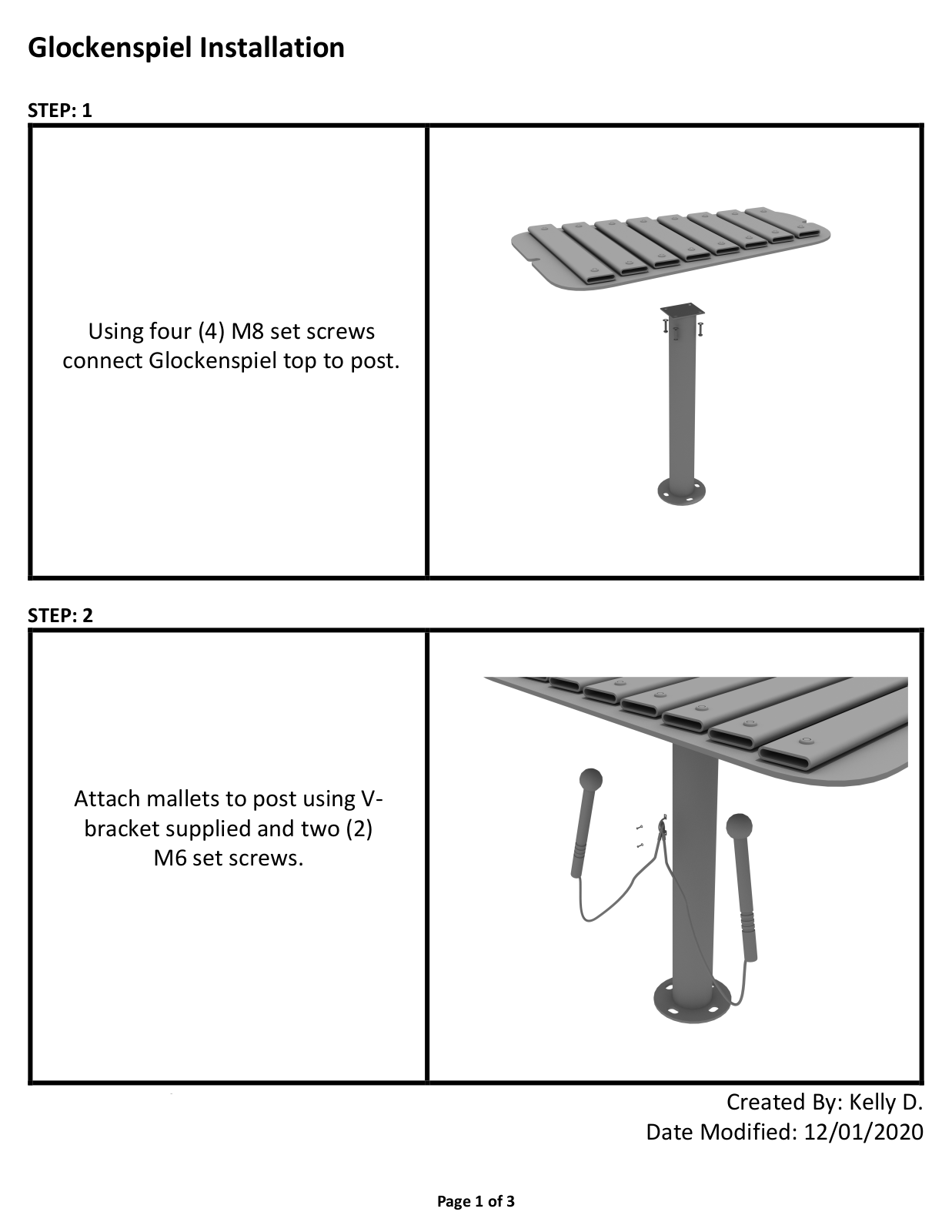 NVB Playgrounds Glockenspiel Installation Instructions - ManualMachine.com