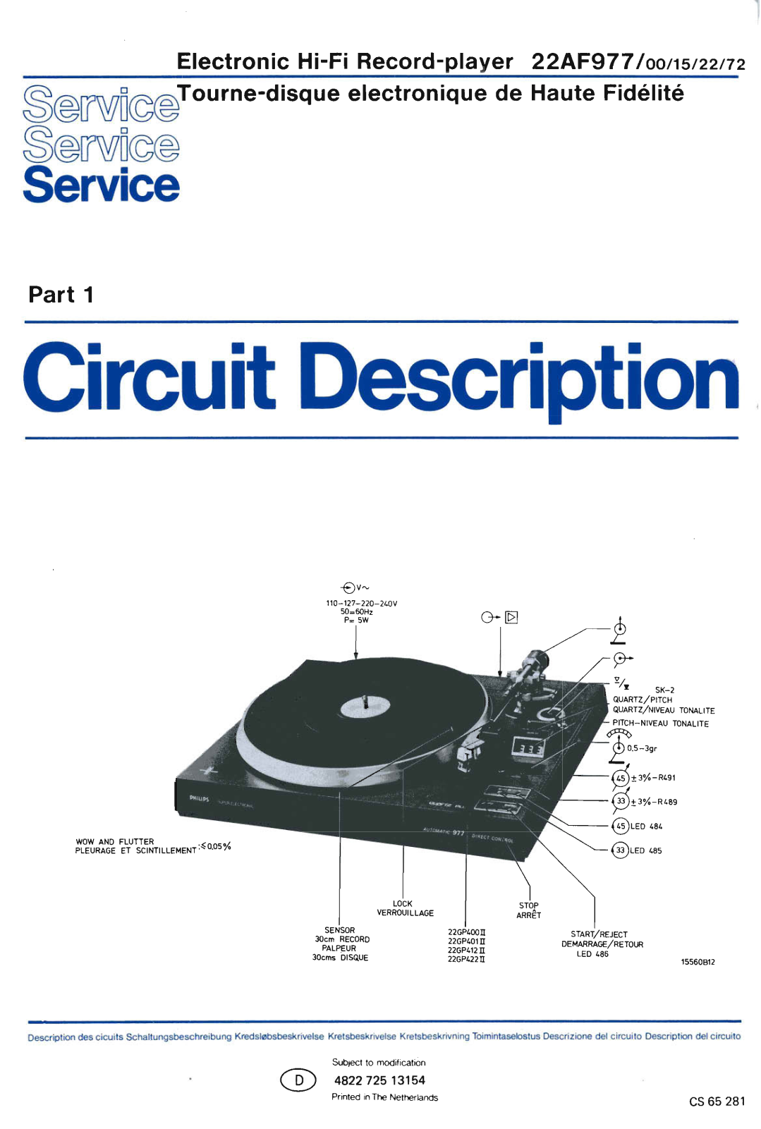 Philips AF-977 Service Manual