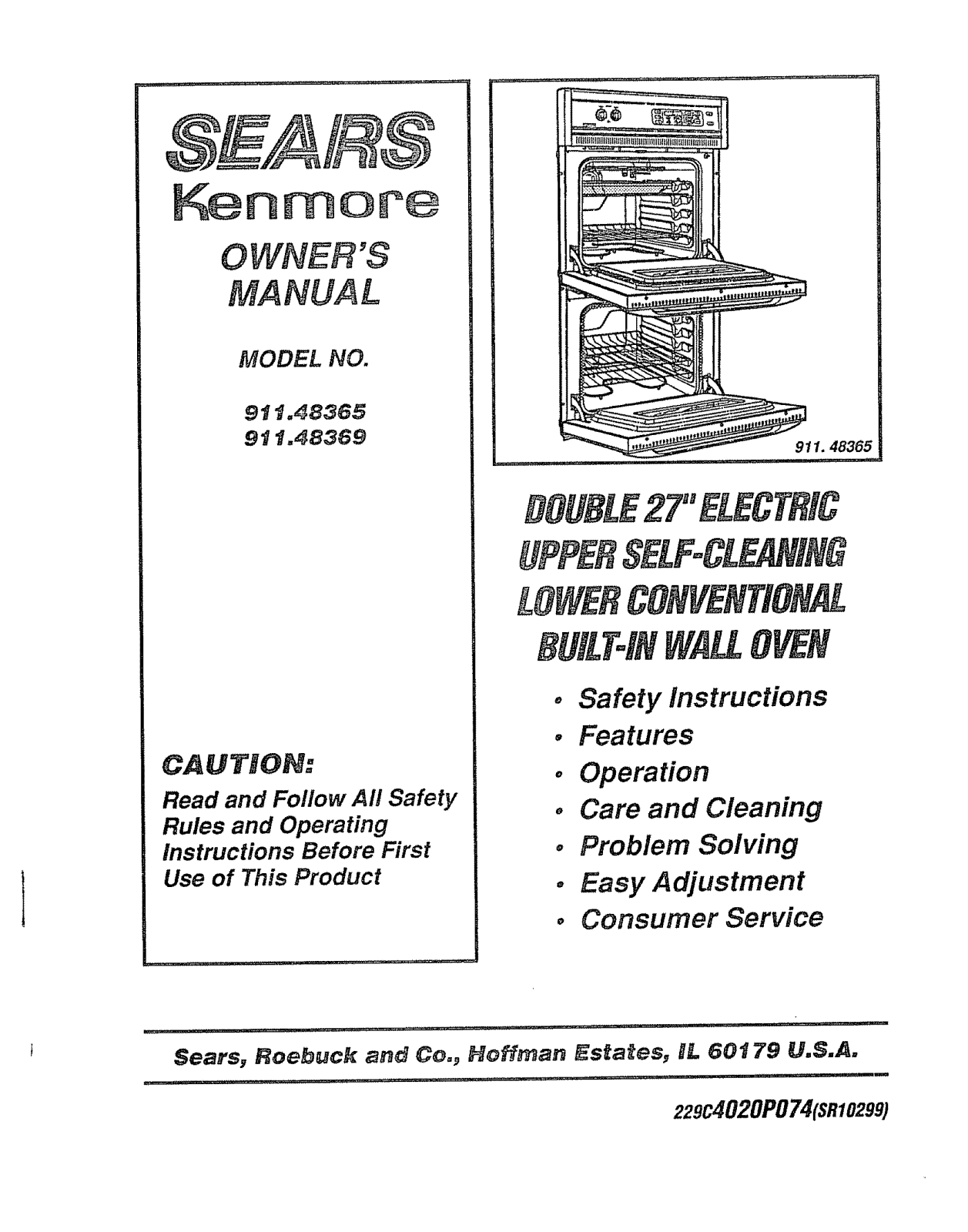 Kenmore 91148365690, 91148369690 Owner’s Manual
