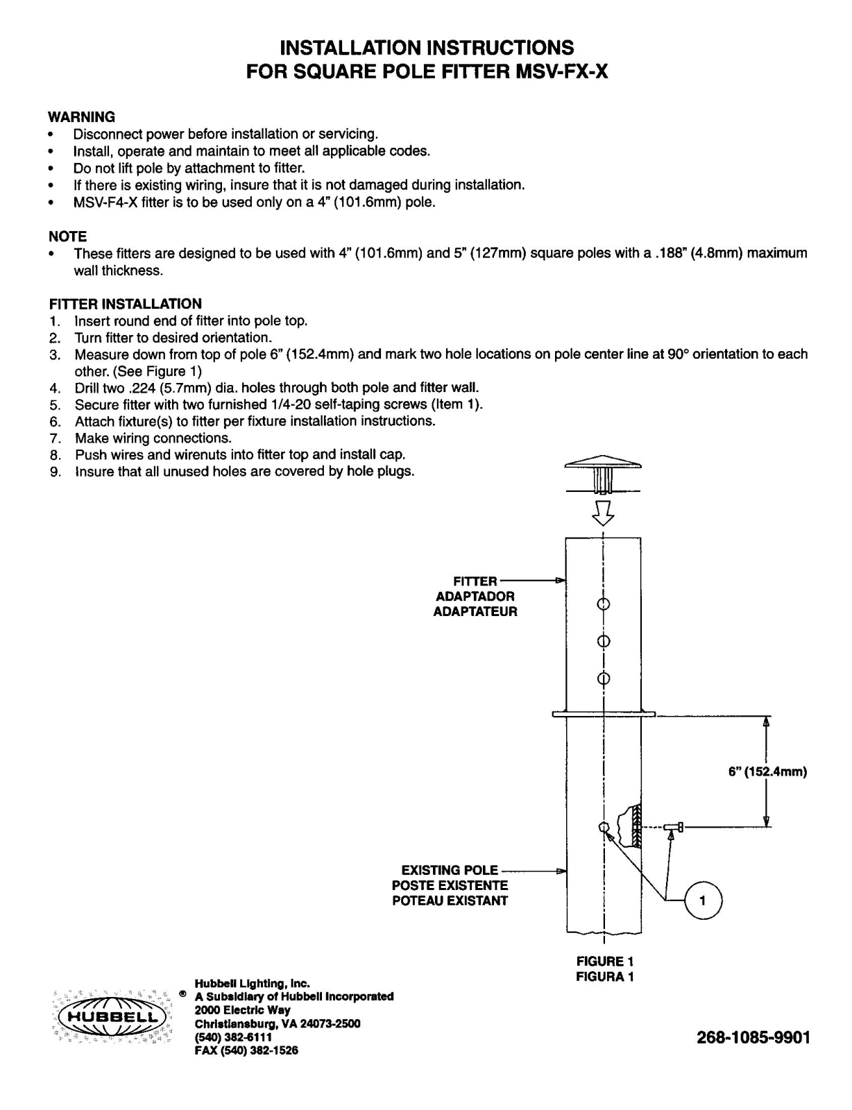 Hubbell Lighting MSV-FX-X User Manual