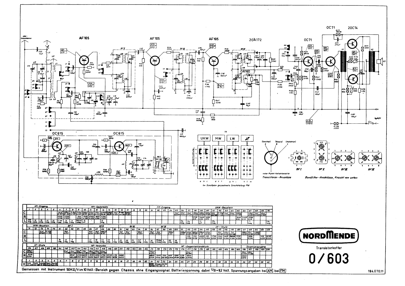 Nordmende 0-603 Schematic