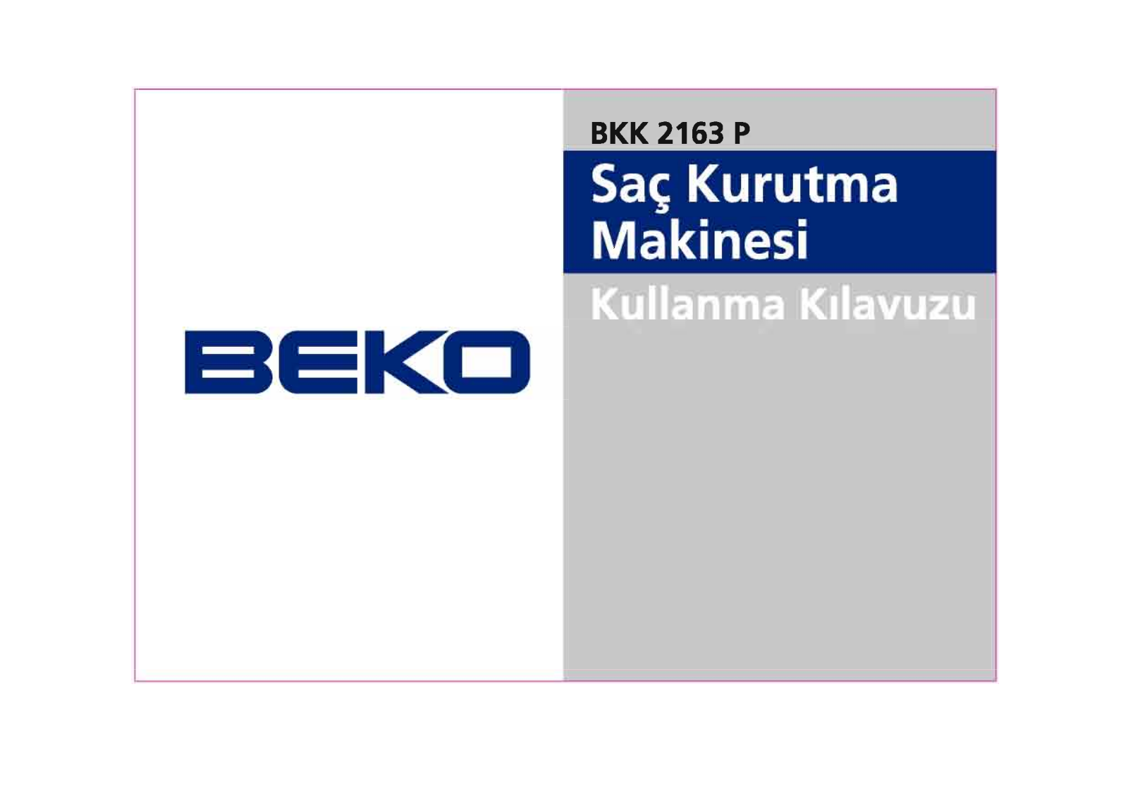 Beko BKK 2163 P User Manual