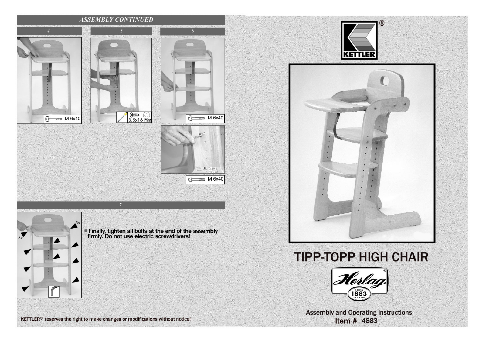 Kettler 4883 User Manual