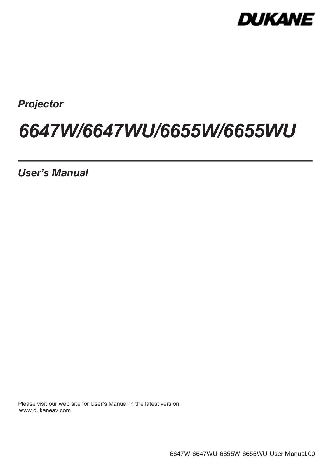 Dukane 6647W, 6647WU, 6655W, 6655WU User Manual