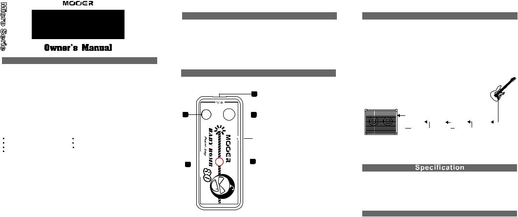 Mooer Baby Bomb 30 Owner`s Manual