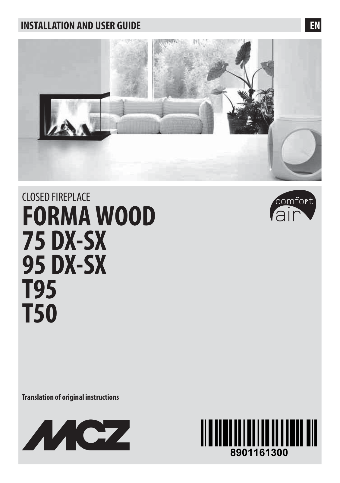 MCZ FORMA WOOD 75 DX-SX, FORMA WOOD 95 DX-SX, FORMA WOOD T95, FORMA WOOD T50 Installation Manual