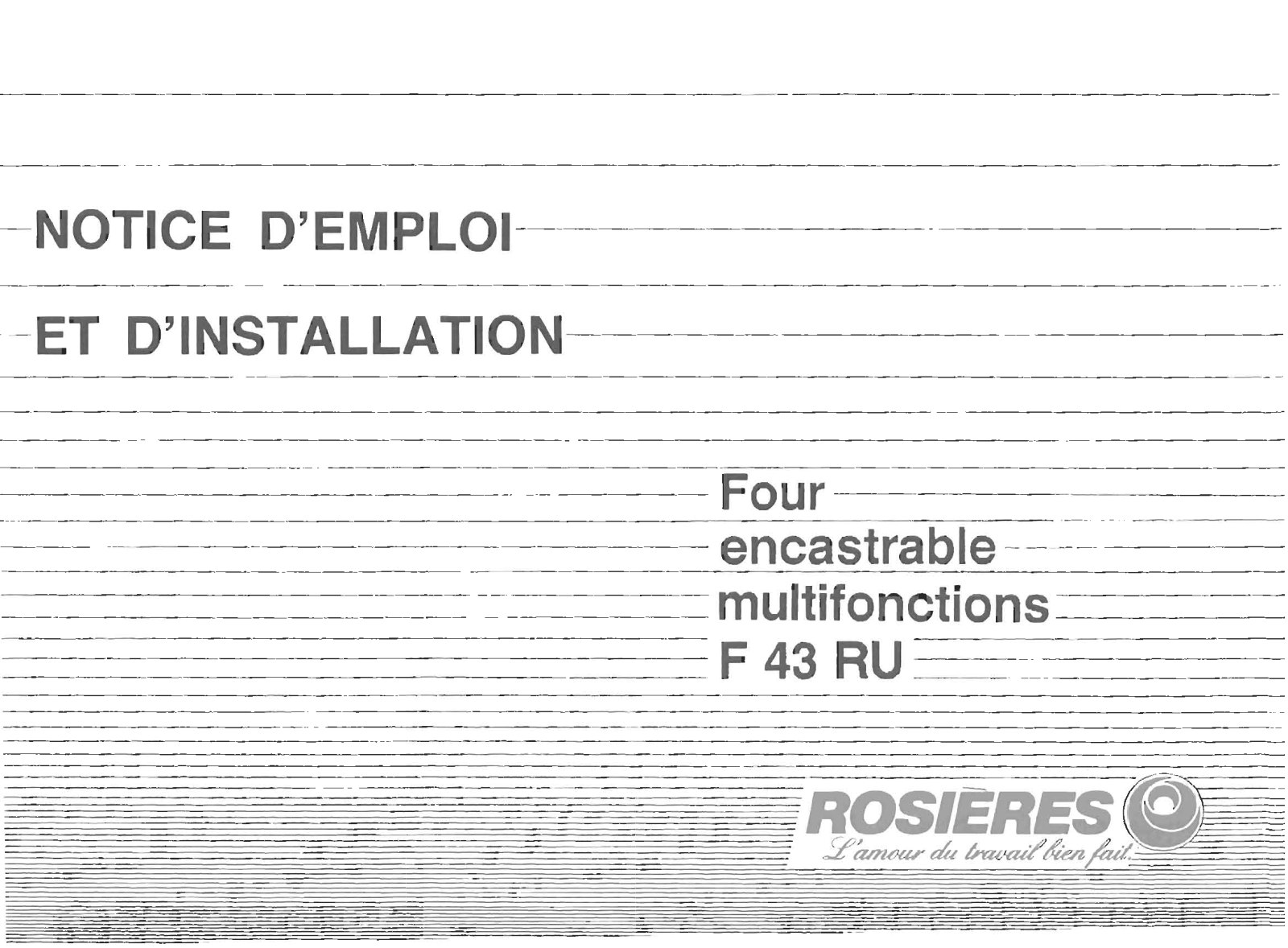 ROSIERES F 43 RU User Manual