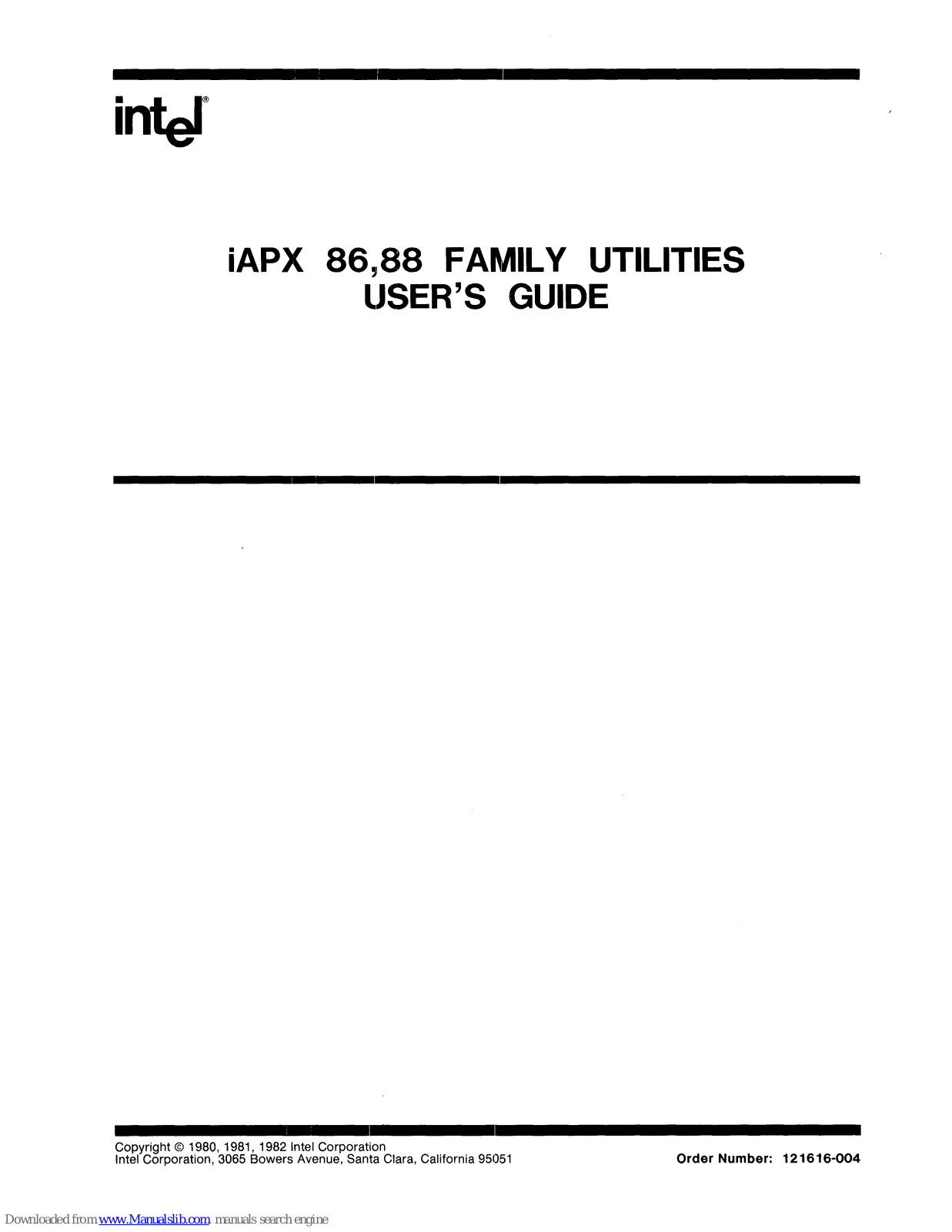 Intel iAPX 86, iAPX 88 User Manual