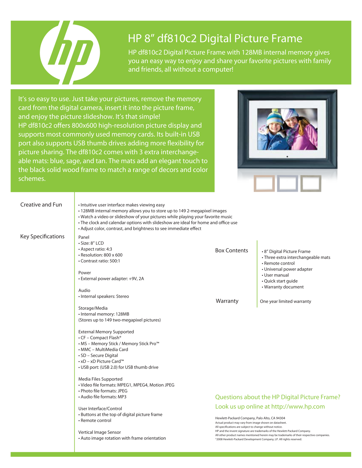 HP df810c2 Datasheet