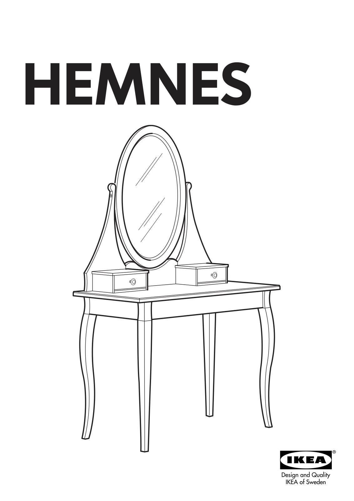 IKEA HEMNES DRESSING TABLE W- MIRROR Assembly Instruction