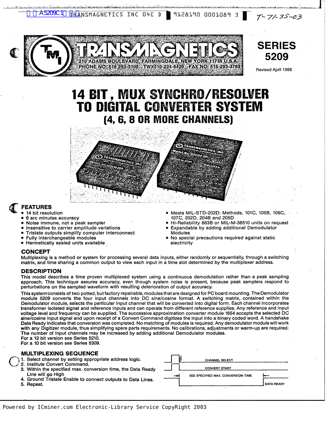 TRANSMAGNETICS 5209 User Manual