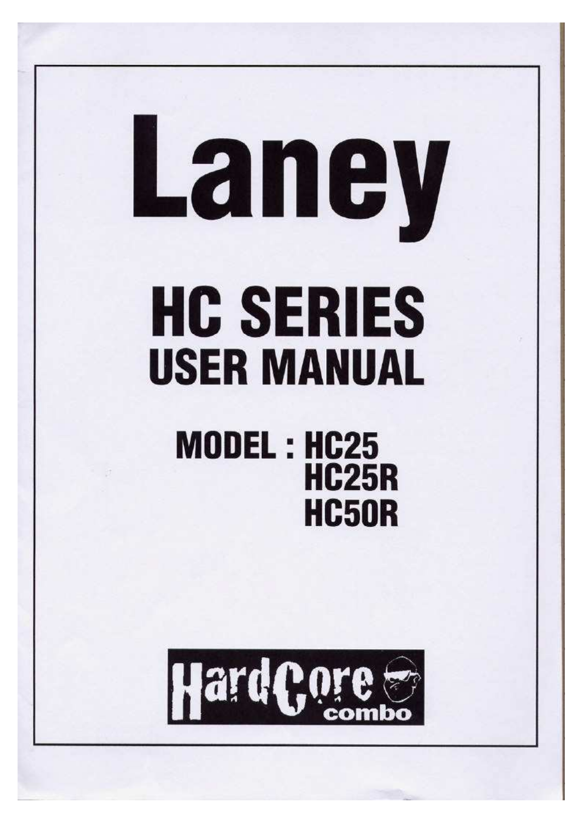 Laney HC25, HC25R, HC50R Owner's Manual