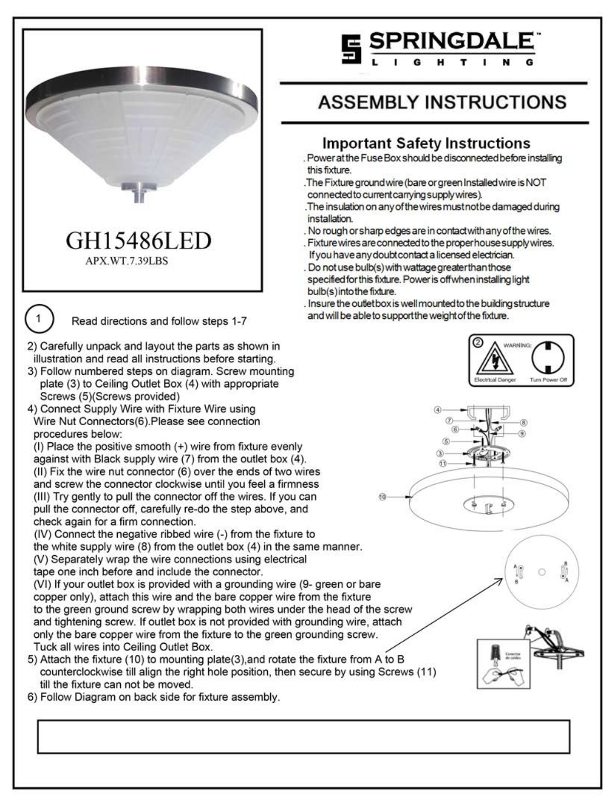 Springdale Lighting DT4534 Installation & Assembly - ManualMachine.com