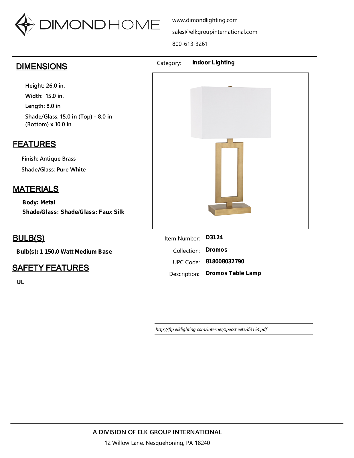 ELK Home D3124 User Manual