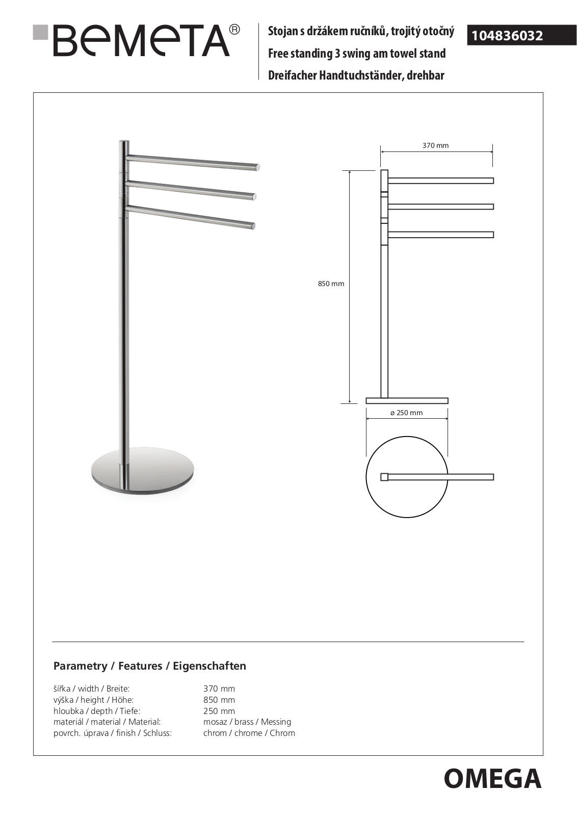 Bemeta Omega 104836032 User guide