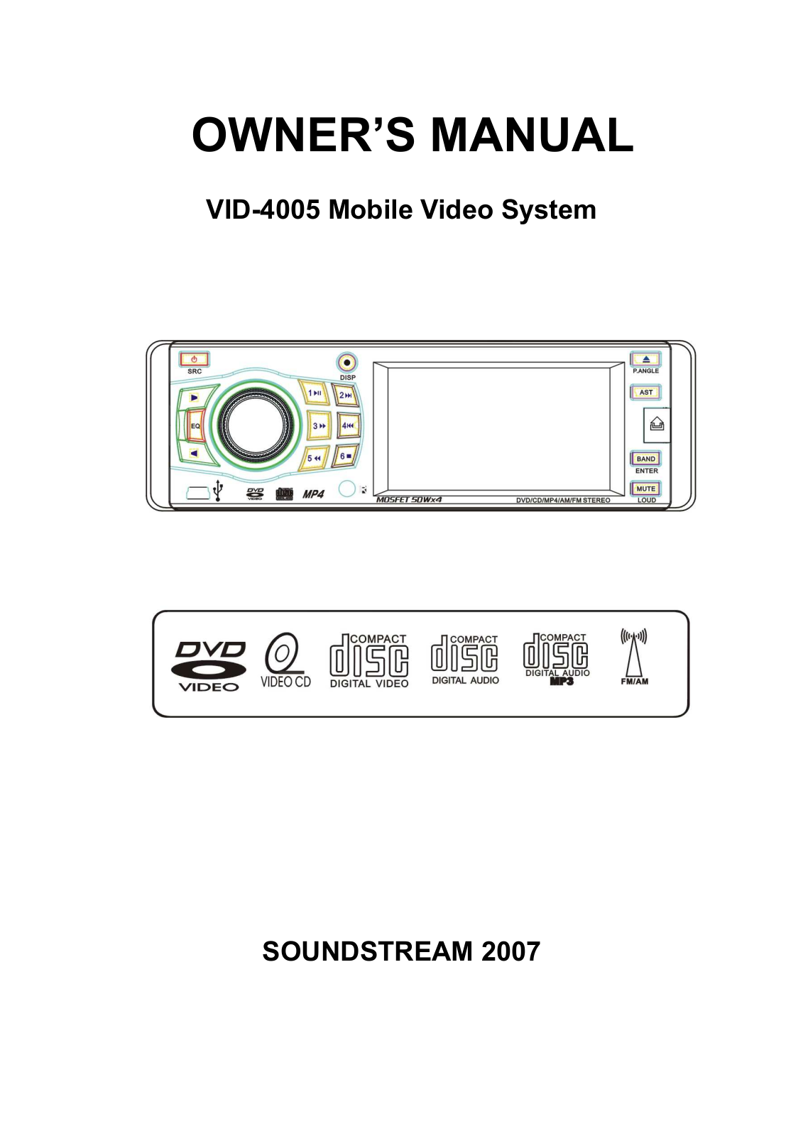 Soundstream VID-4005 Owner's Manual