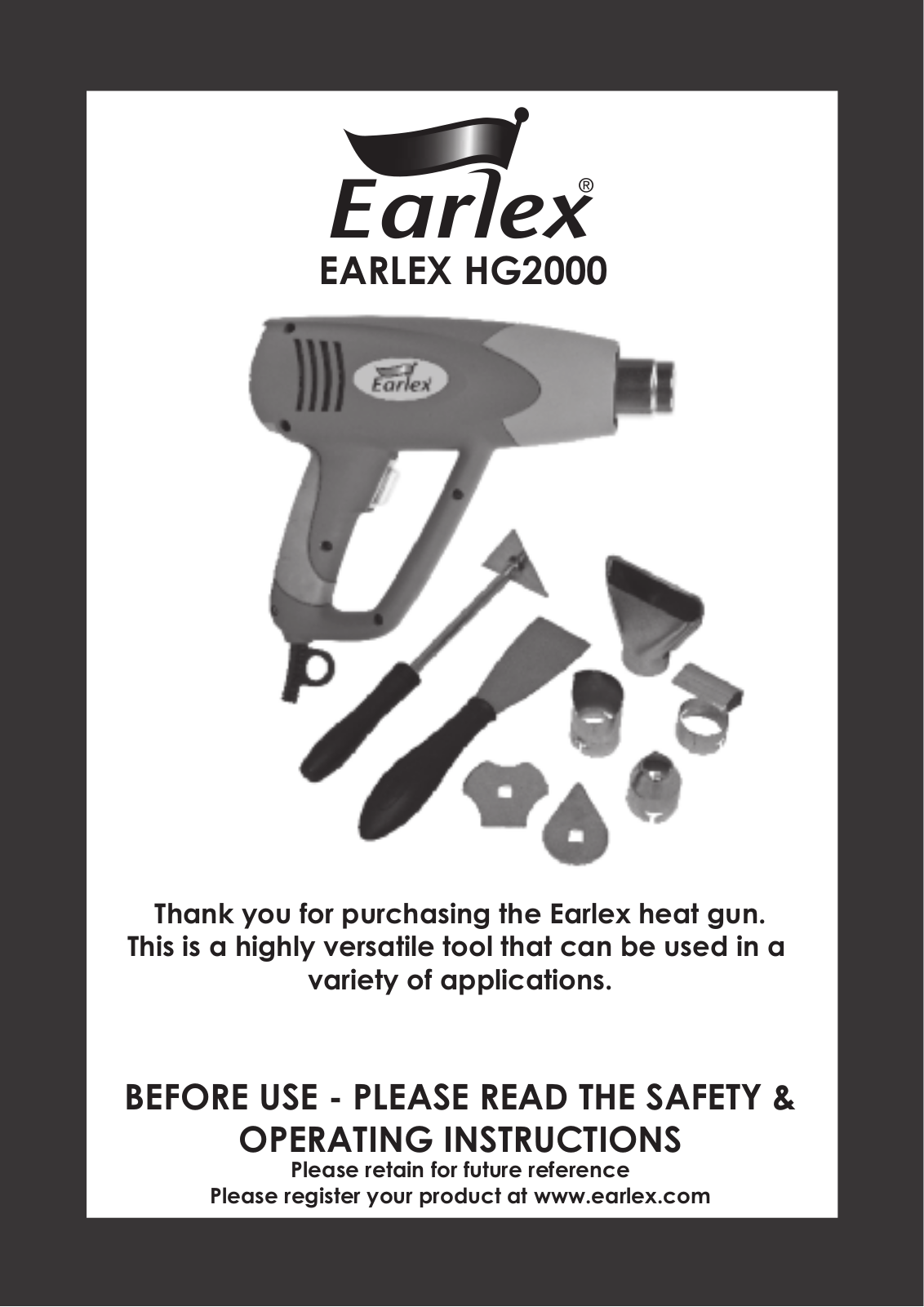 Earlex HG2000 User Manual