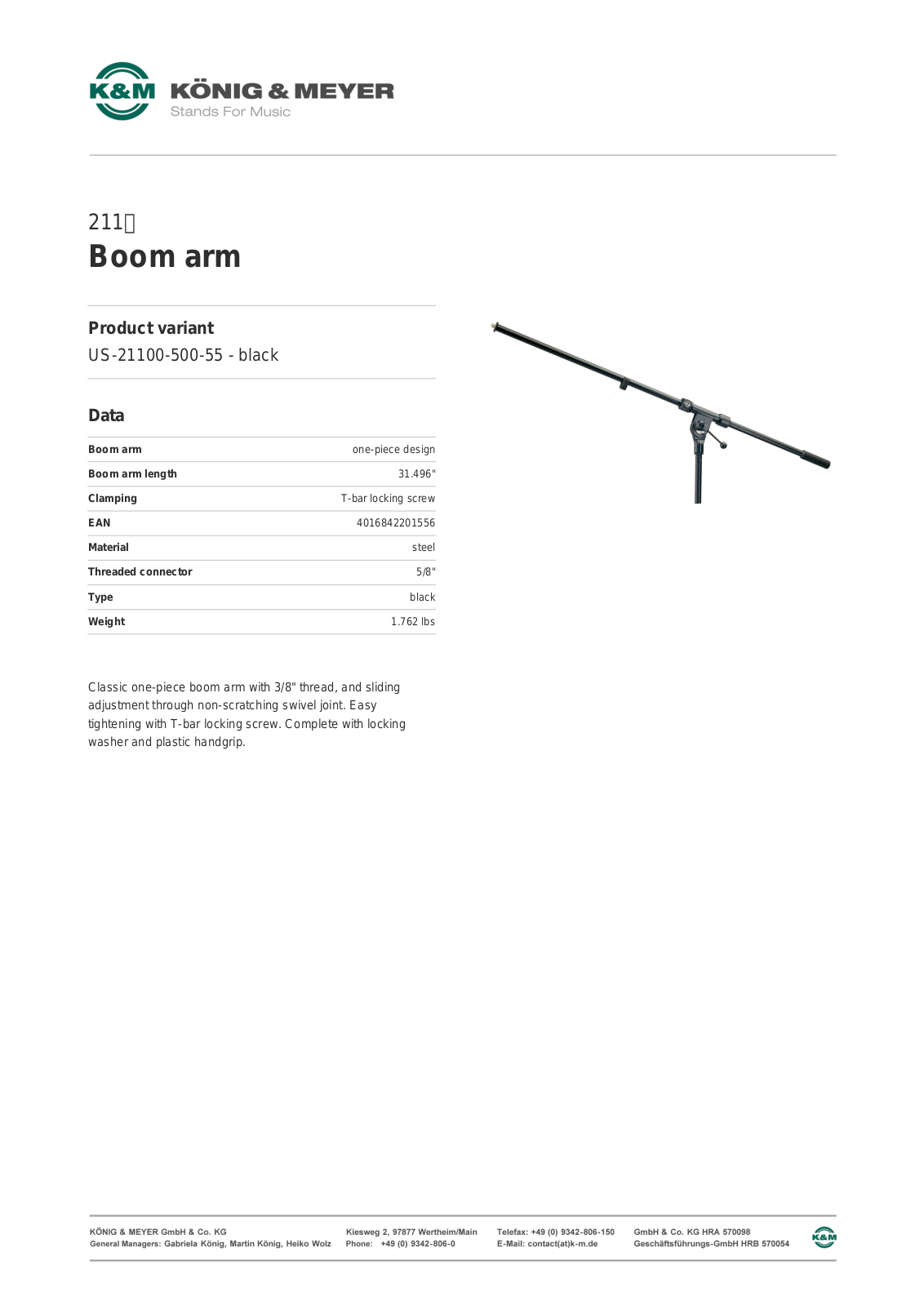 K&M 211 Data Sheet