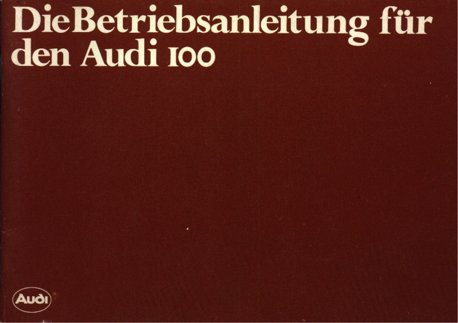 Audi 100 1981 User Manual