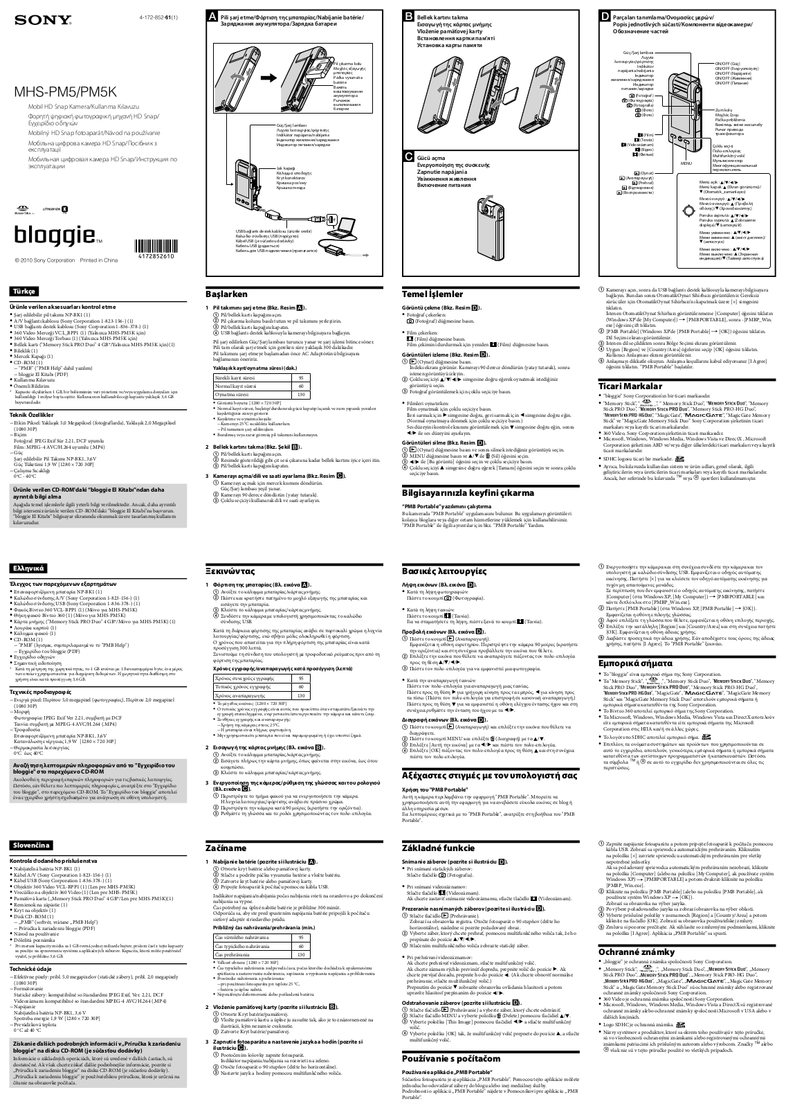 Sony MHS-PM5K User Manual