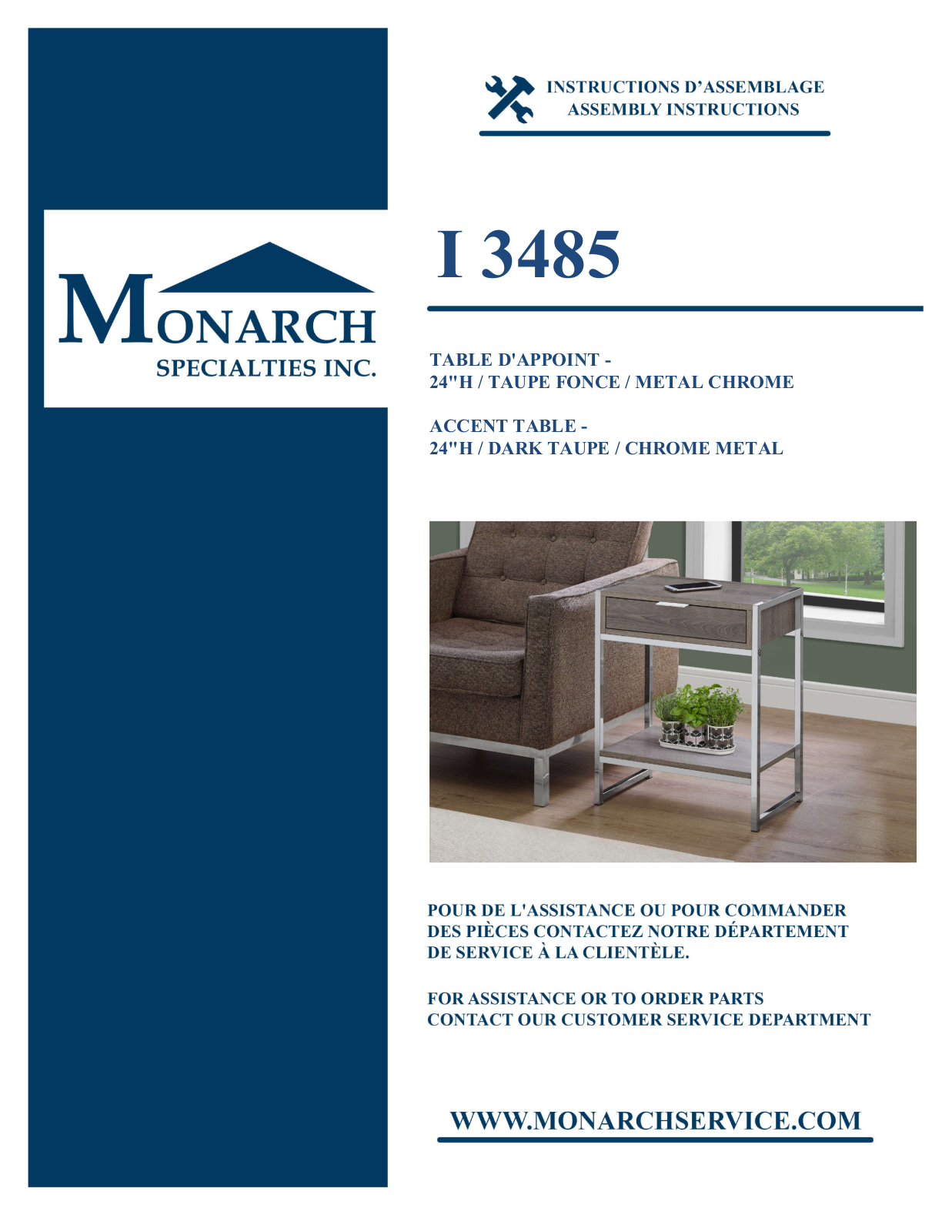 Monarch I3485 Assembly Guide - ManualMachine.com