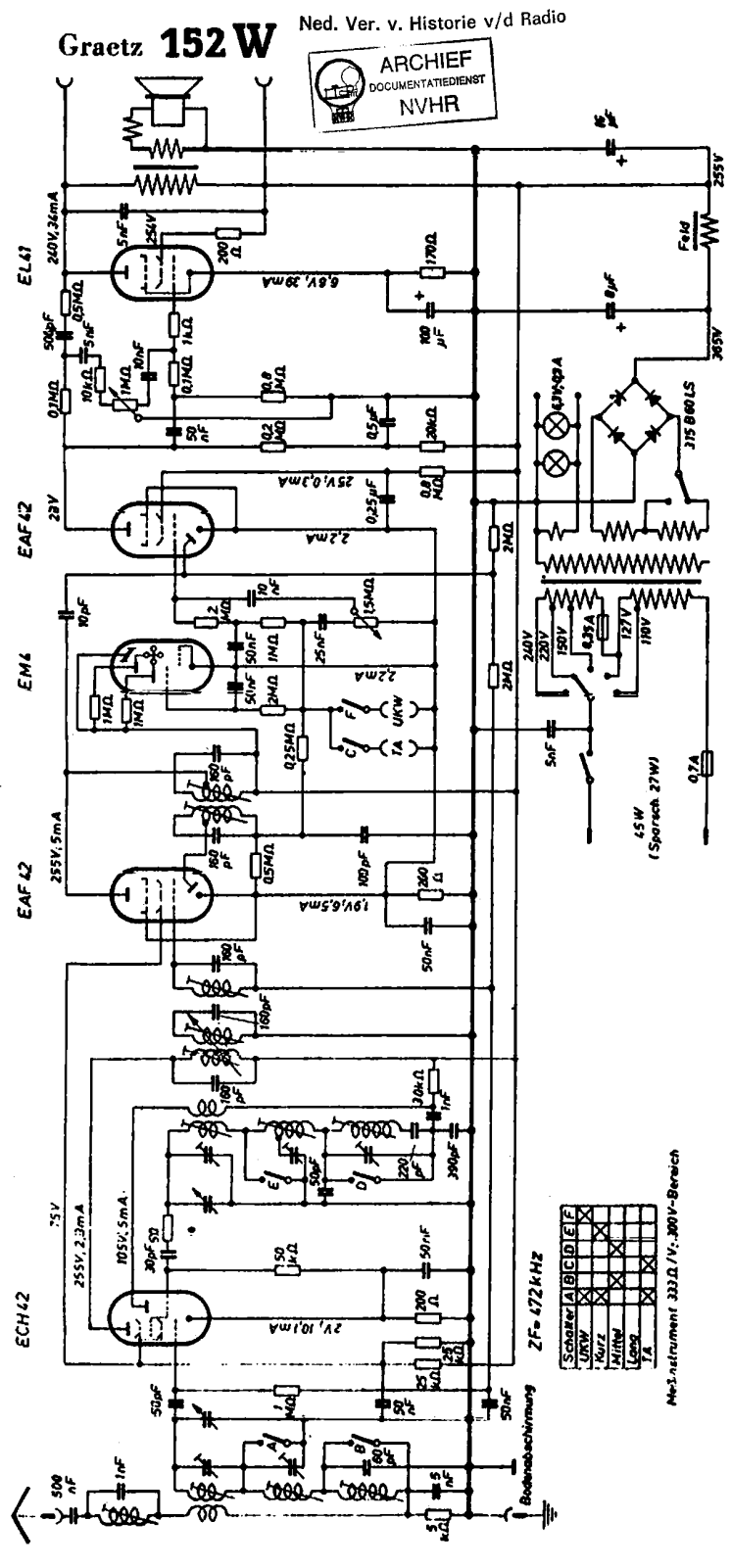 Graetz 152W Schematic