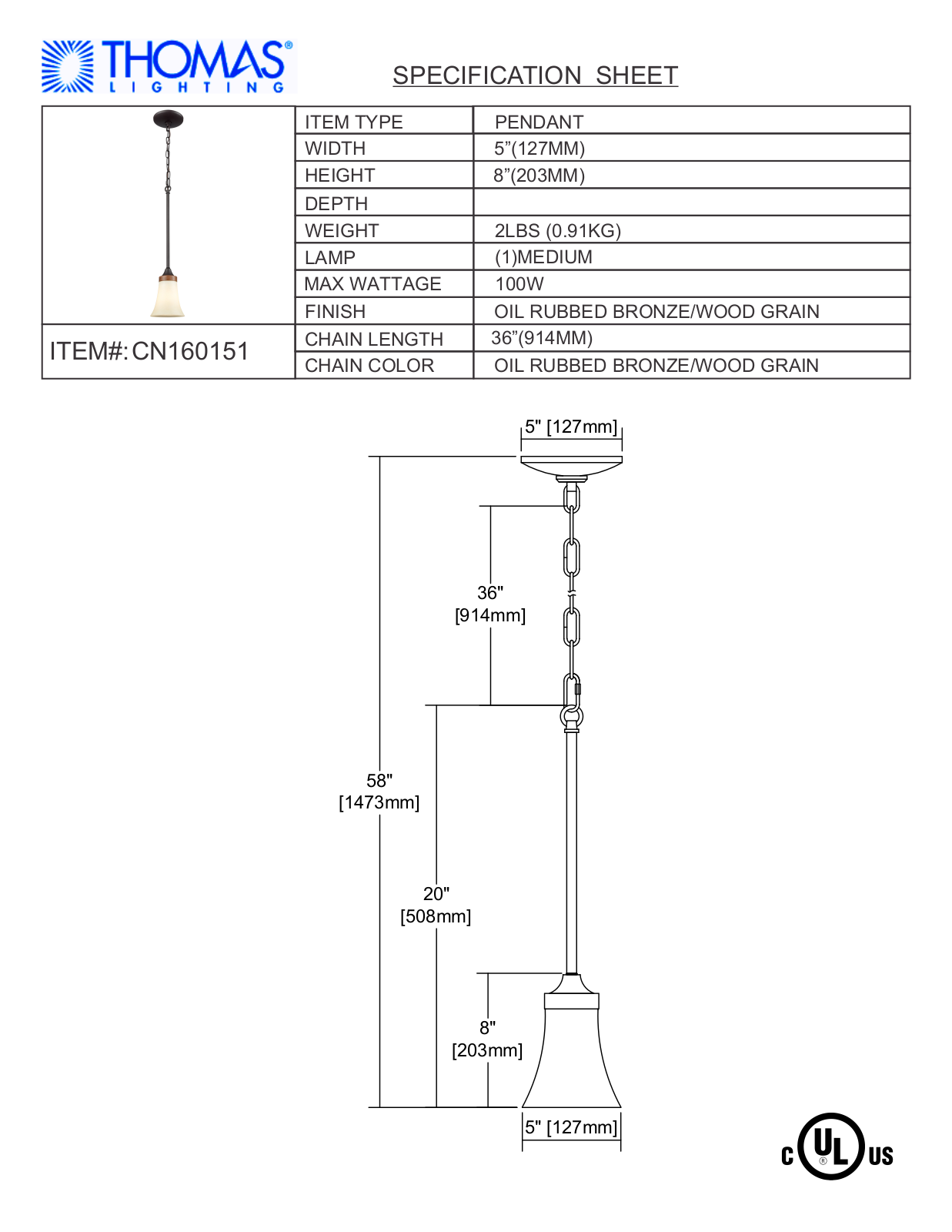 Thomas Lighting CN160151 User Manual - ManualMachine.com